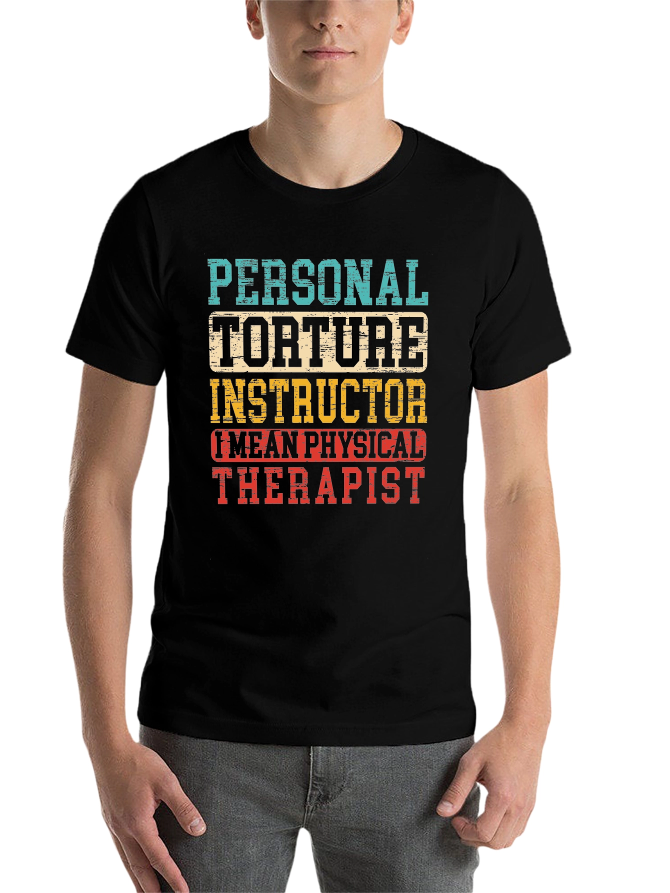 Black Personal Torture Instructor Graphic T-Shirt view 7
