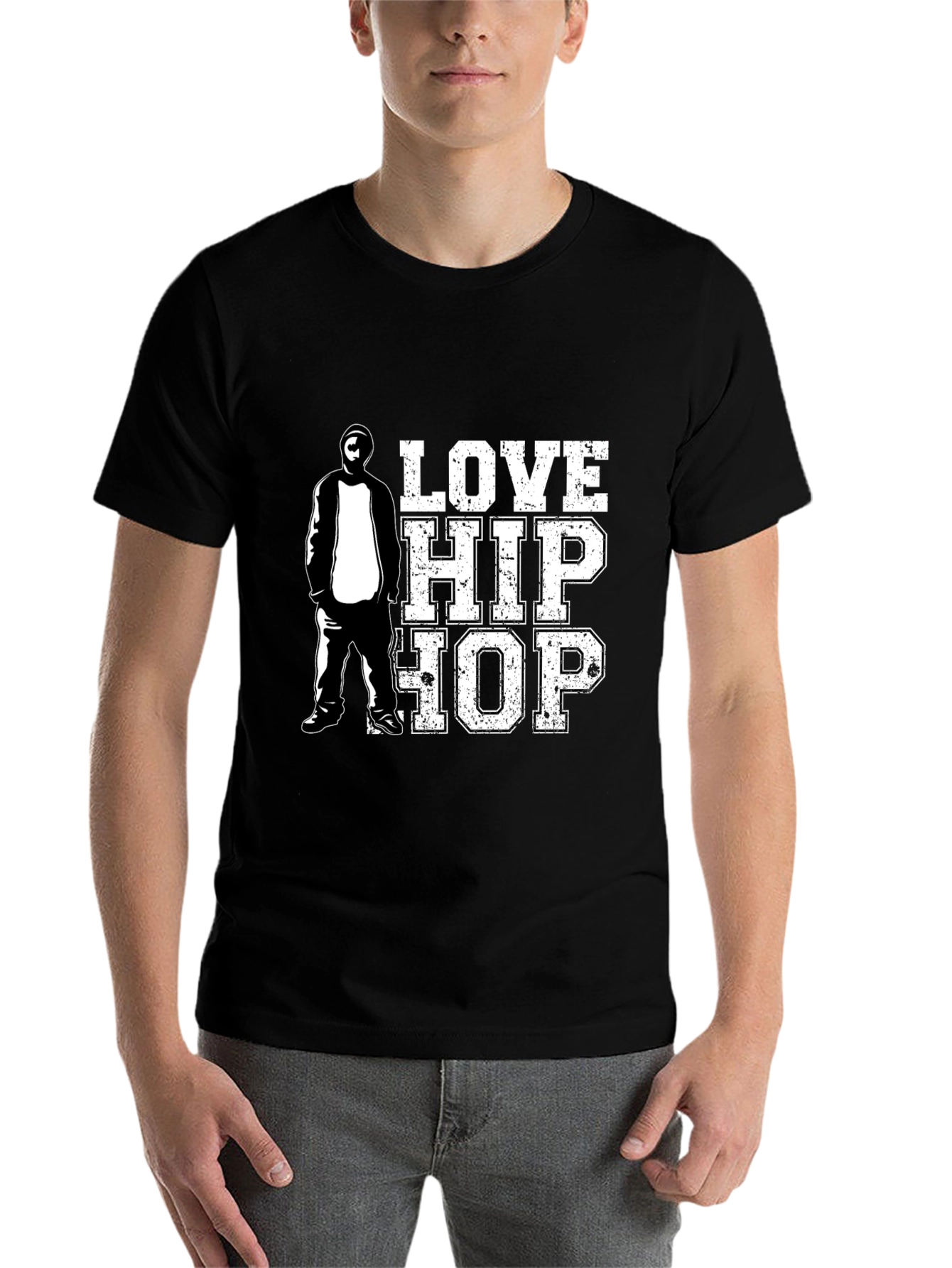 Black Love Hip Hop Graphic T-Shirt, Black view 7