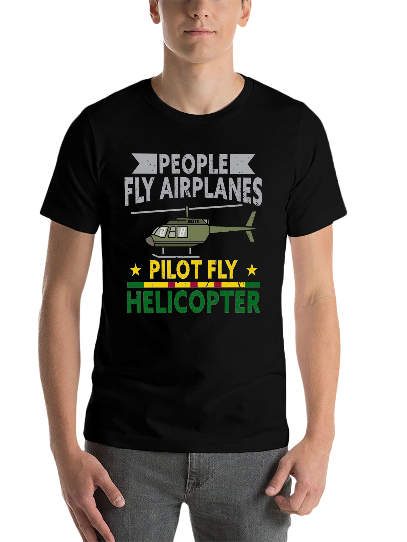 Black People Fly Airplanes Pilot Fly Helicopter T-Shirt view 7