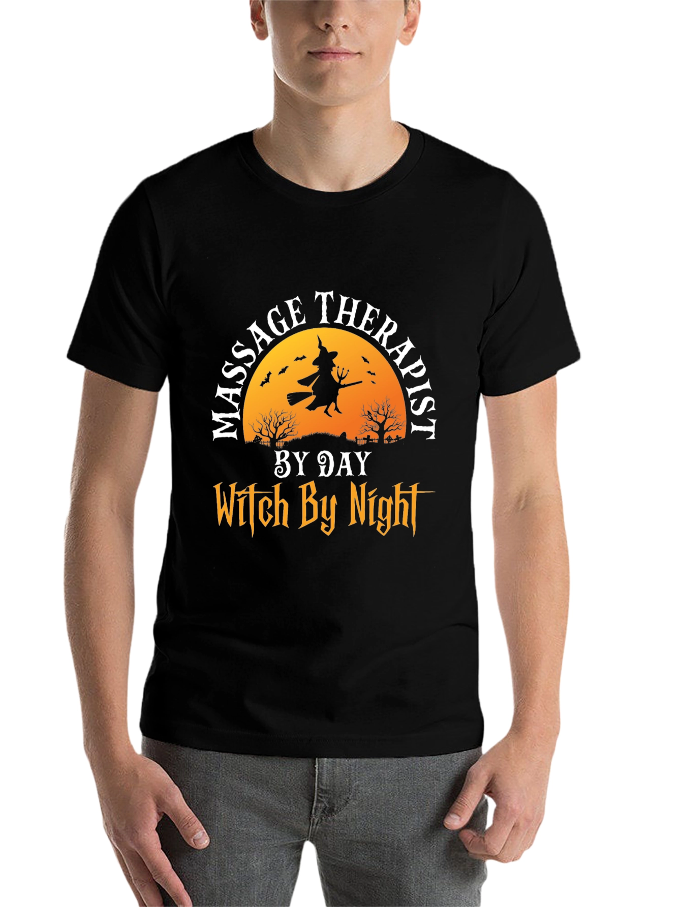 Black Massage Therapist Witch T-Shirt view 7