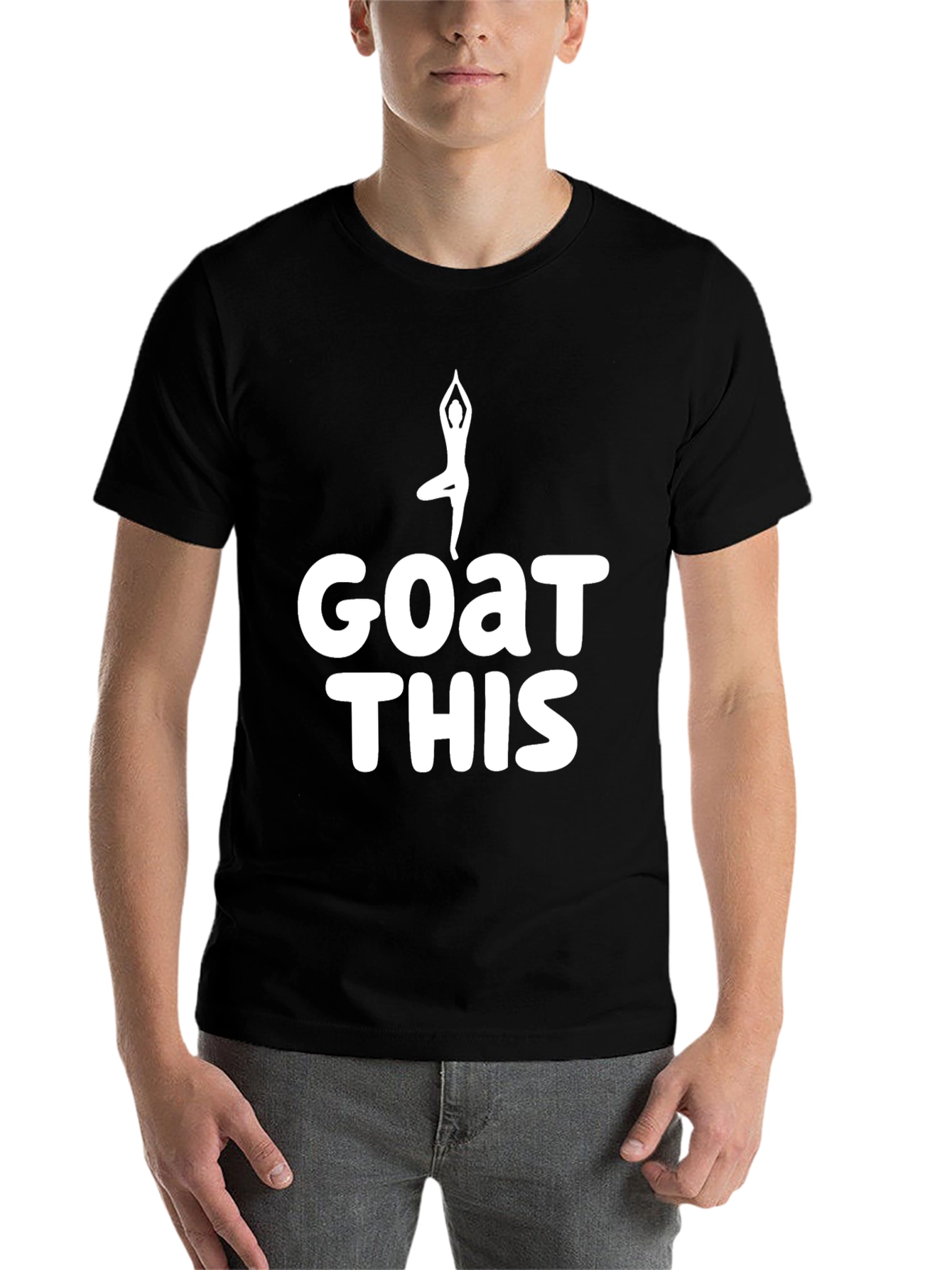 Black Goat Yoga Funny Black T-Shirt view 7