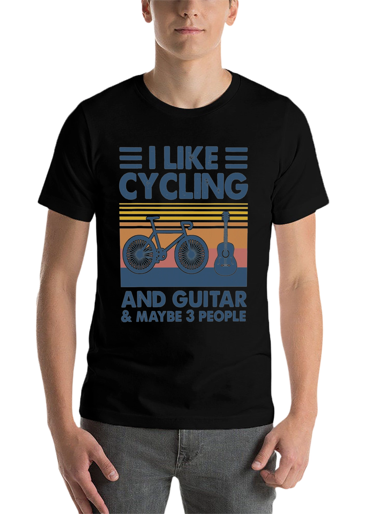 Black Cycling, Guitar & Maybe 3 People T-Shirt view 7