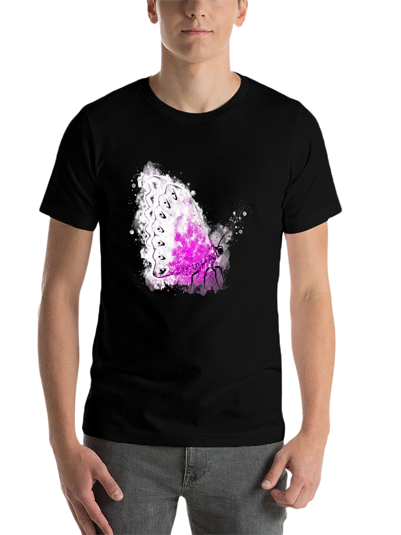 Butterfly Graphic Tee - Men's Black T-Shirt - 7