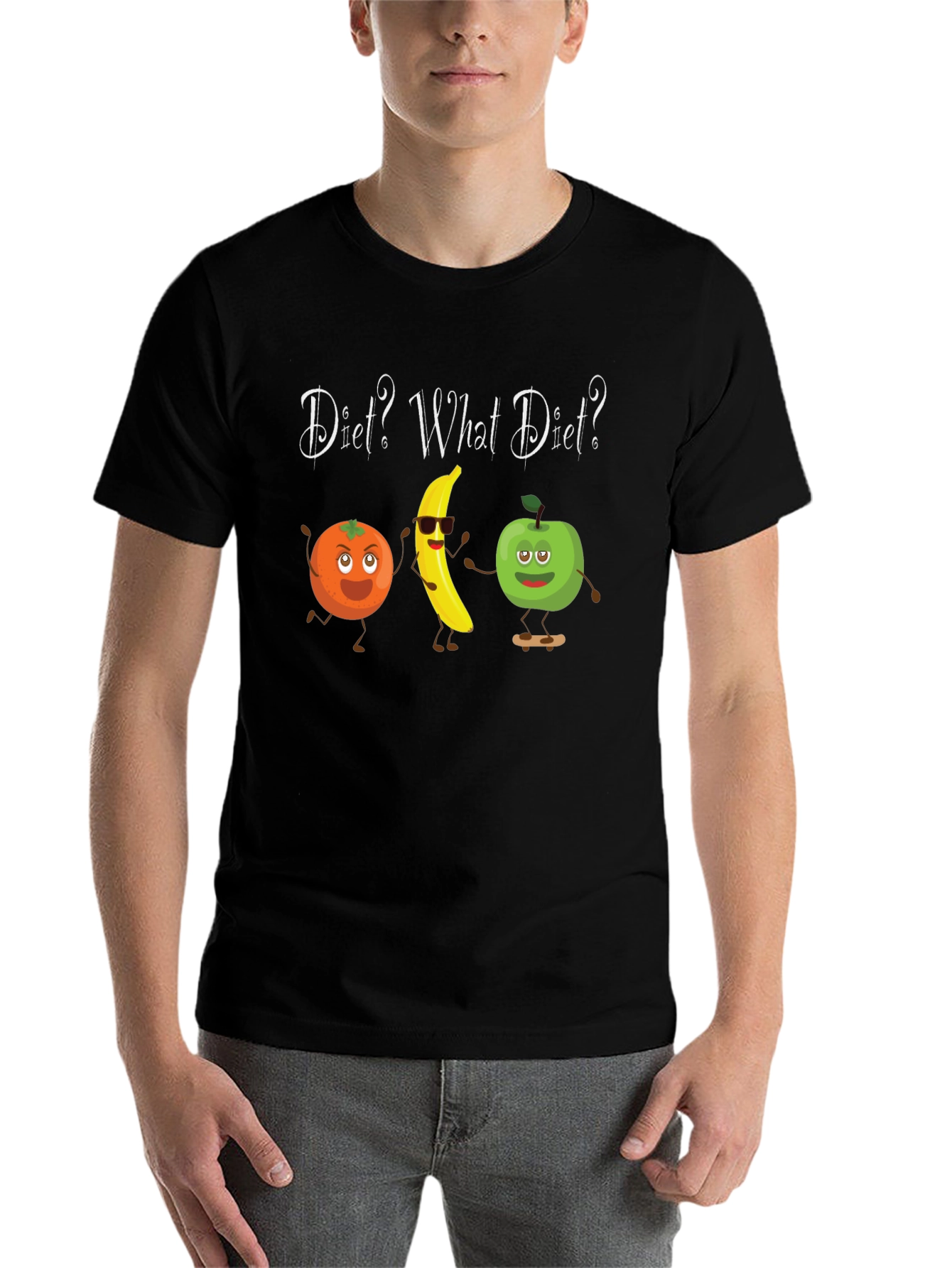 Black Diet? What Diet? Funny Fruit T-Shirt view 7