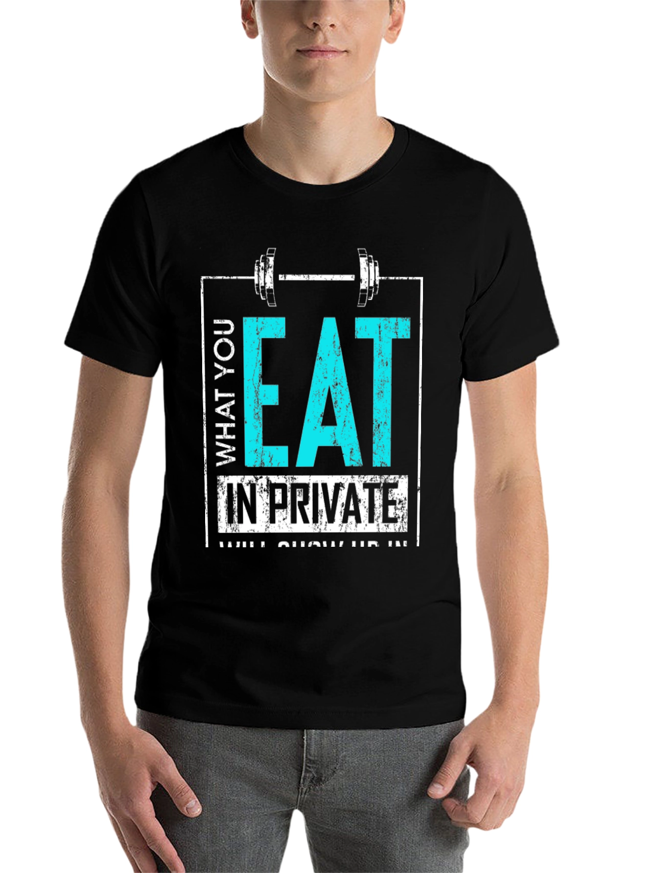 Black Eat In Private Graphic Tee view 7