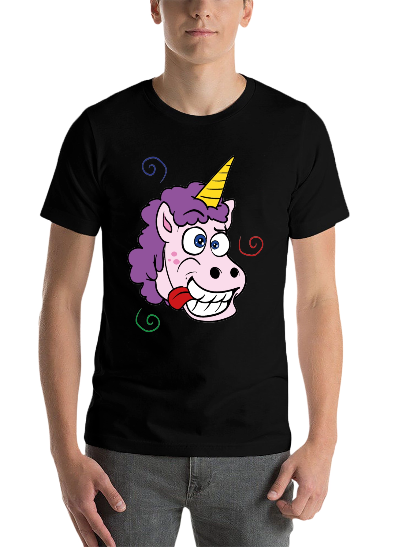 Black Funny Unicorn T-Shirt view 7