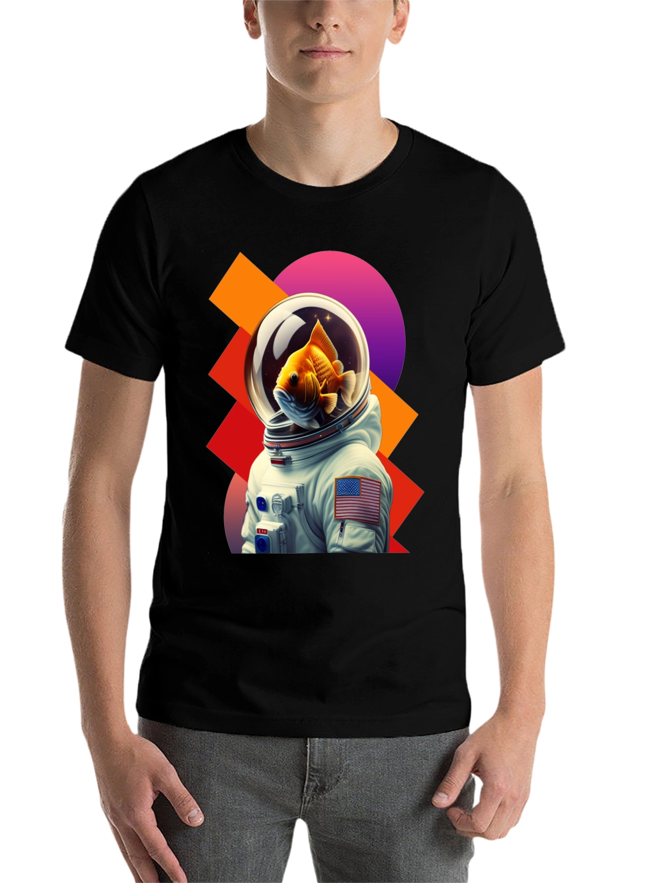 Black Astronaut Goldfish Graphic Tee view 7