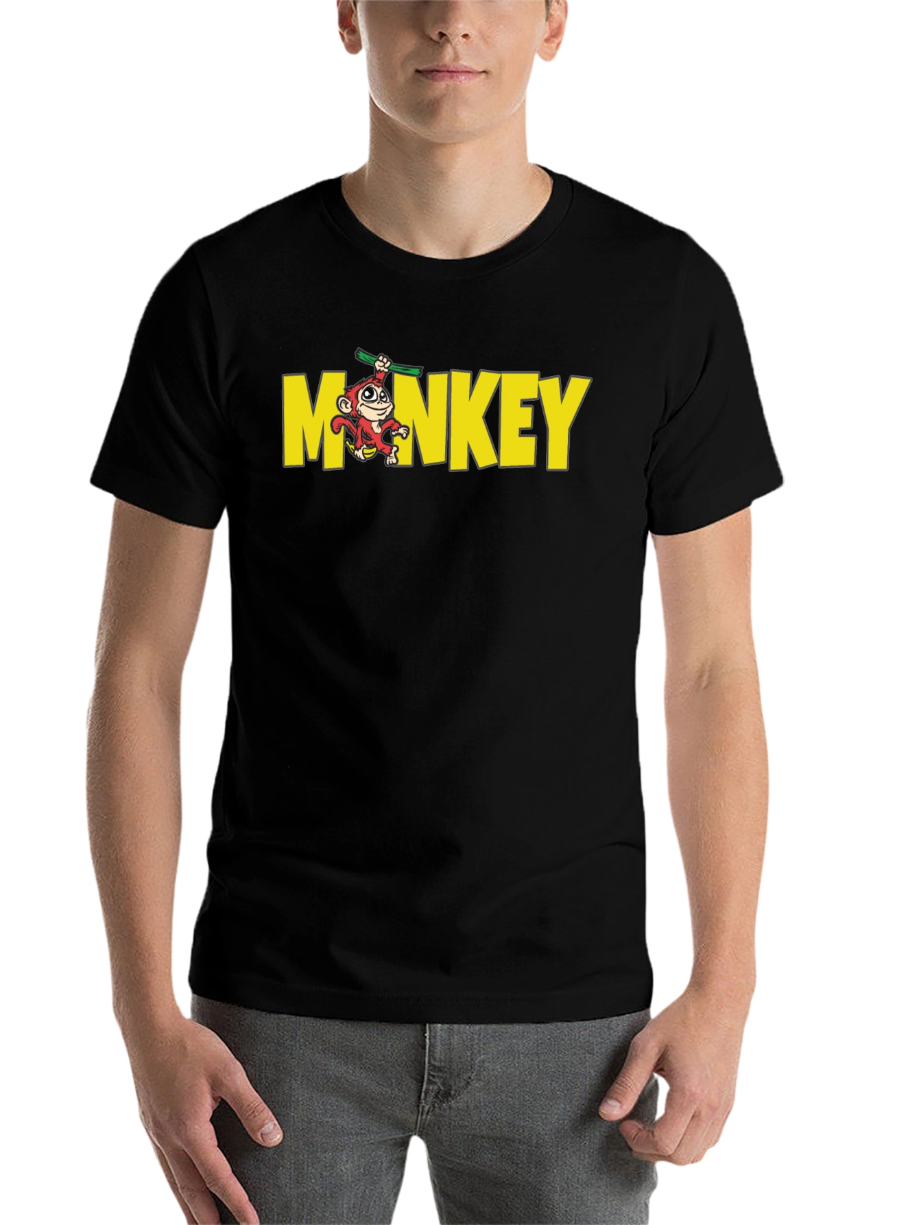 Black Monkey Graphic Crew Neck T-Shirt - Black view 7