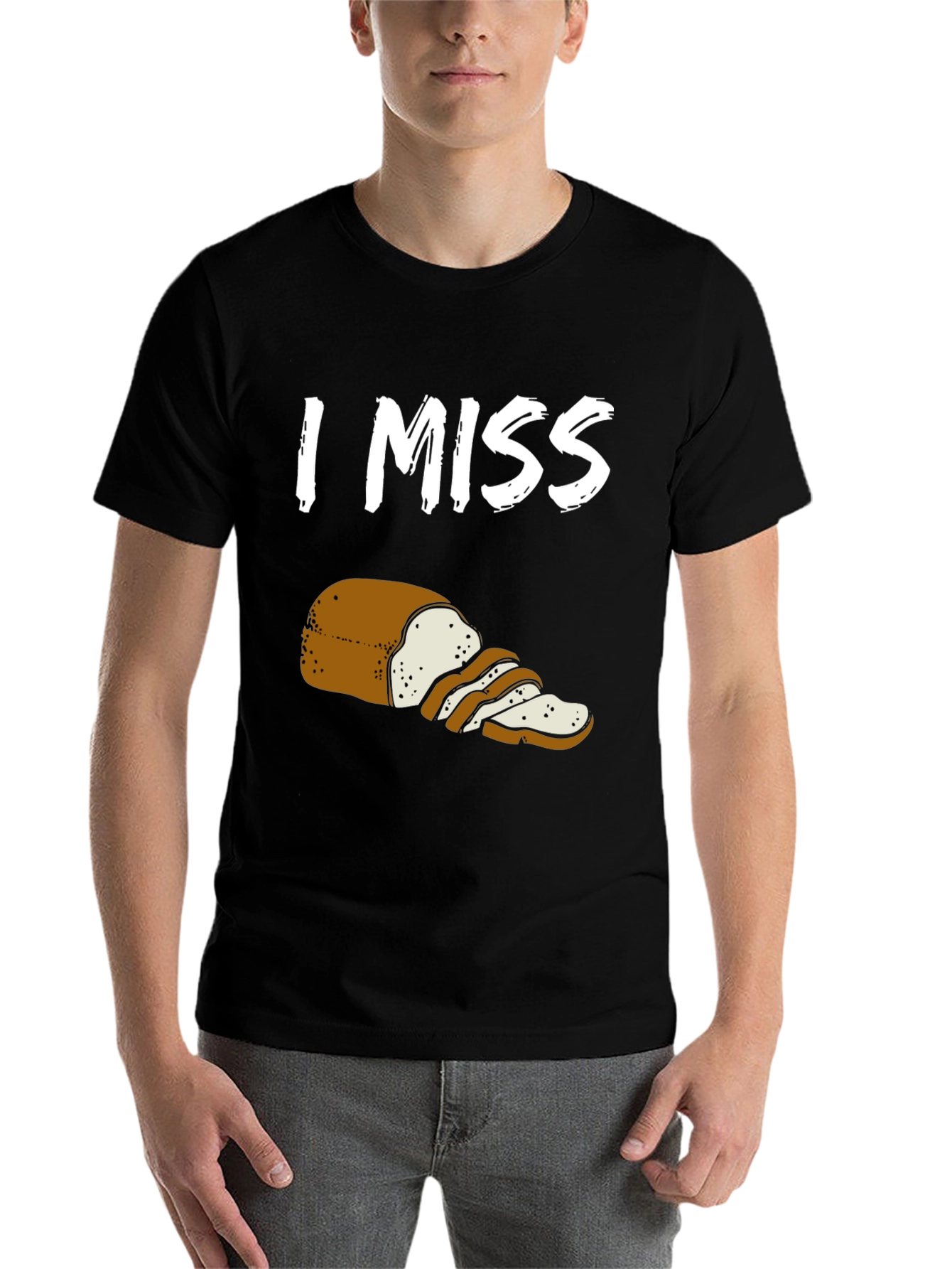 Black I Miss Bread T-Shirt view 7