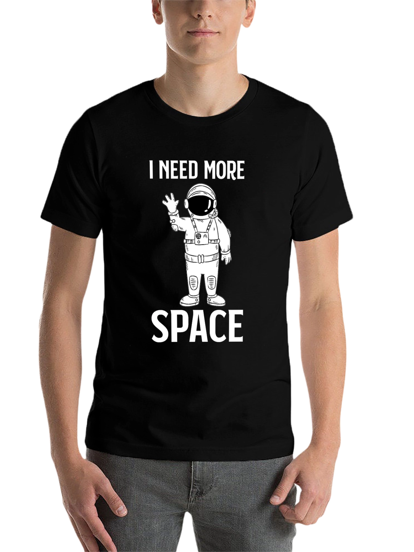 Black I Need More Space T-Shirt - Astronaut Design view 7