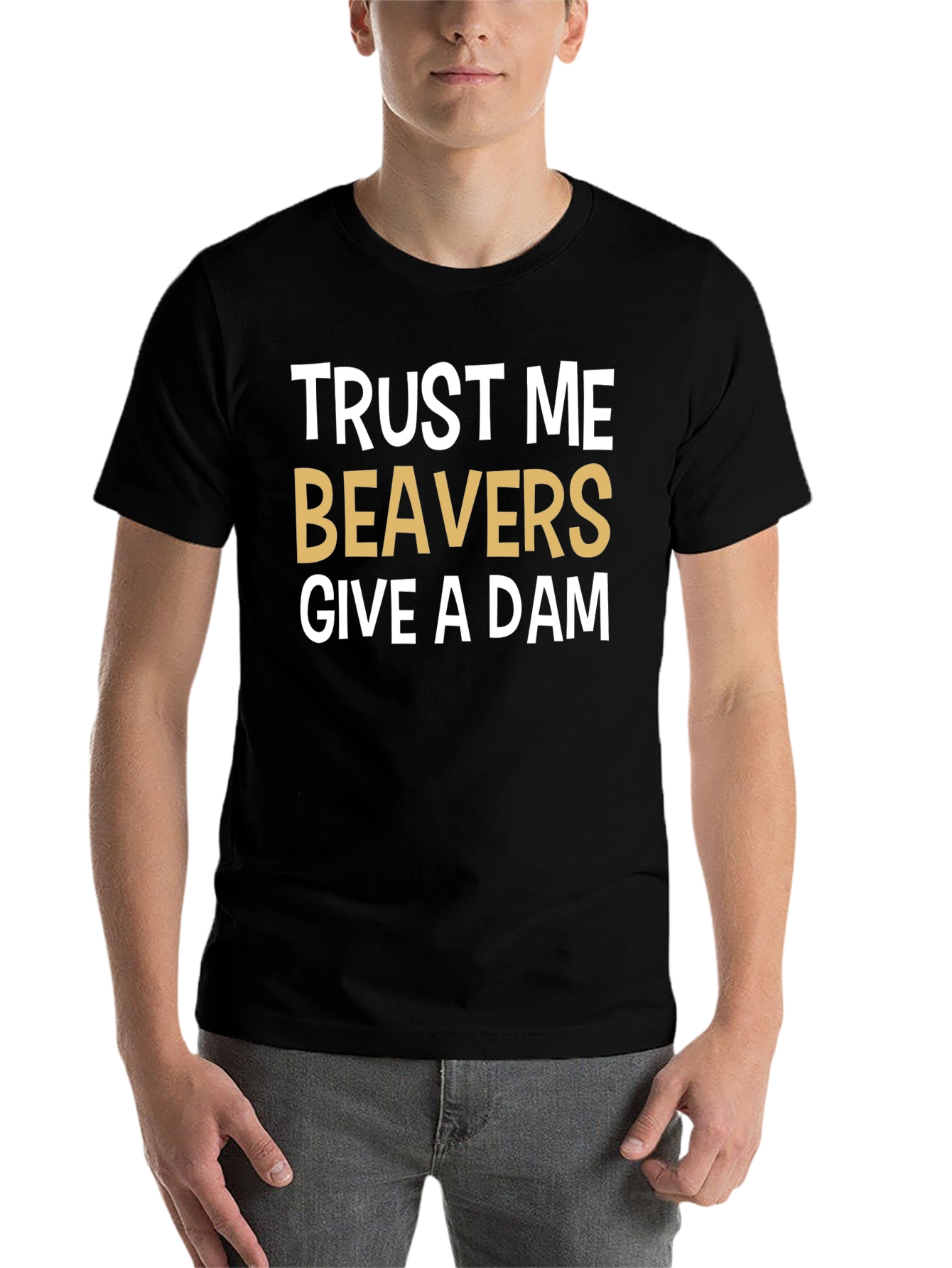Black Trust Me Beavers Give A Dam Graphic Tee view 7