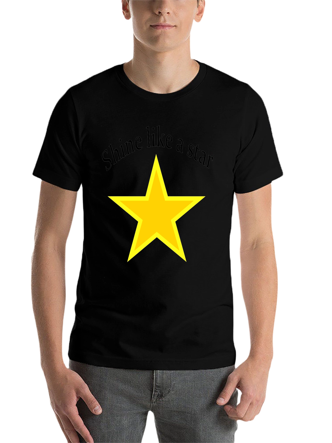 Black Shine Like a Star Black T-Shirt view 7
