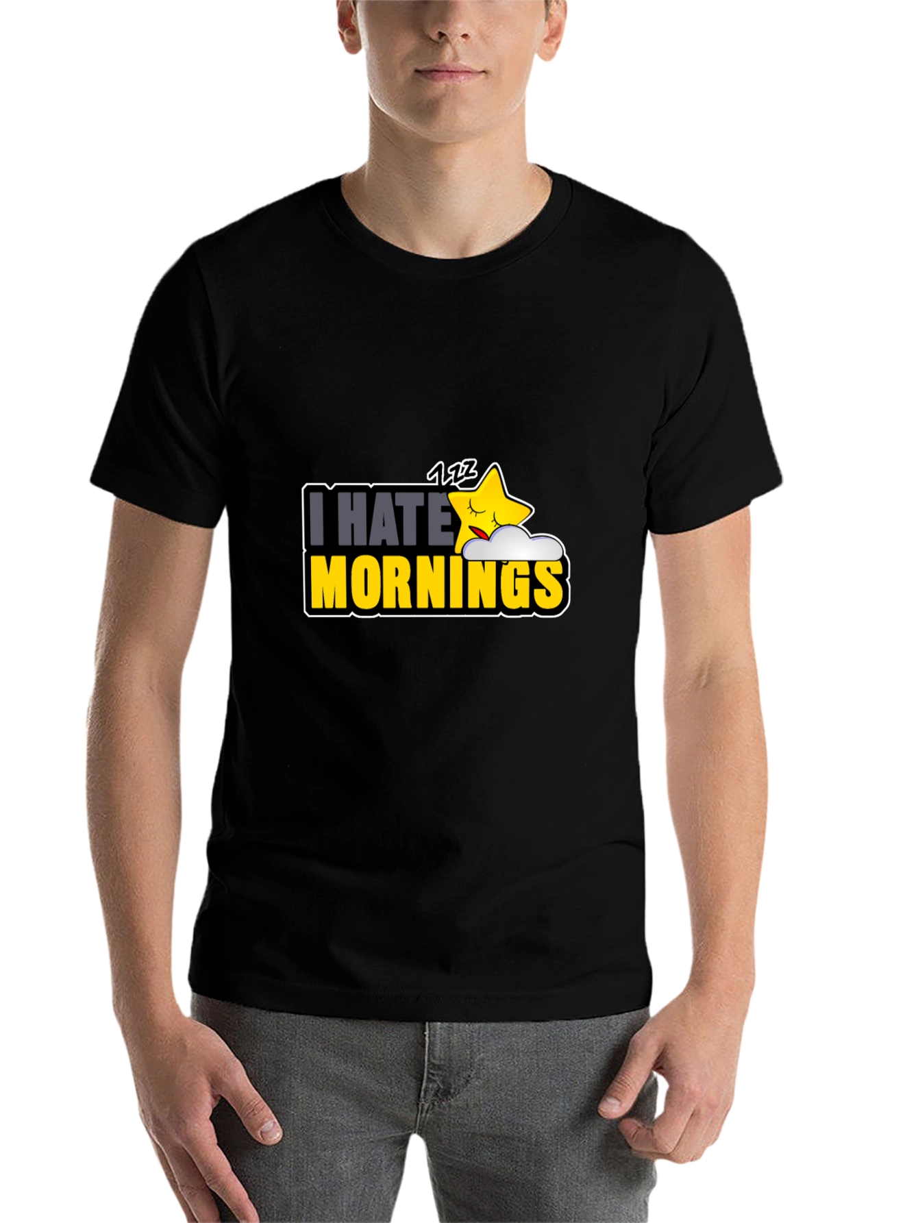 Black I Hate Mornings Black Graphic Tee view 7