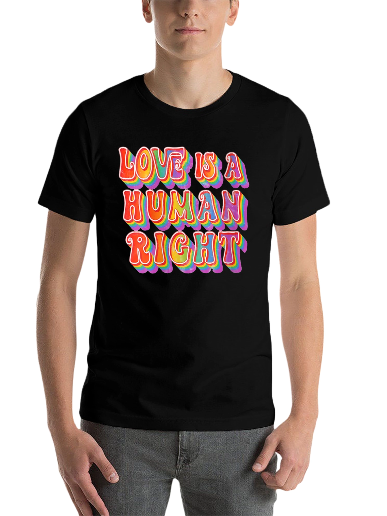 Black Love is a Human Right T-Shirt - Retro LGBT Pride Tee view 7