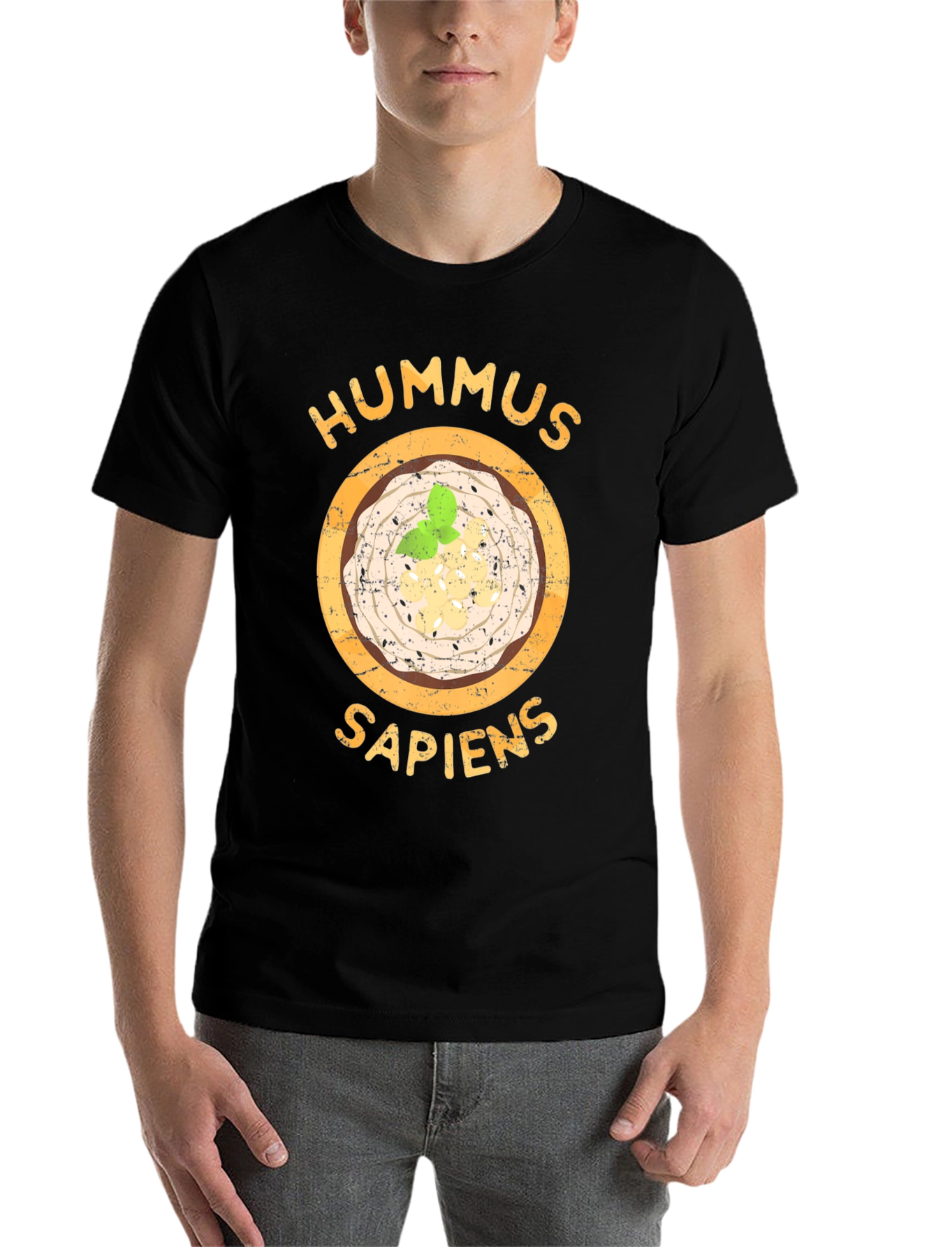 Black Hummus Sapiens Graphic Tee - Foodie Humor view 7