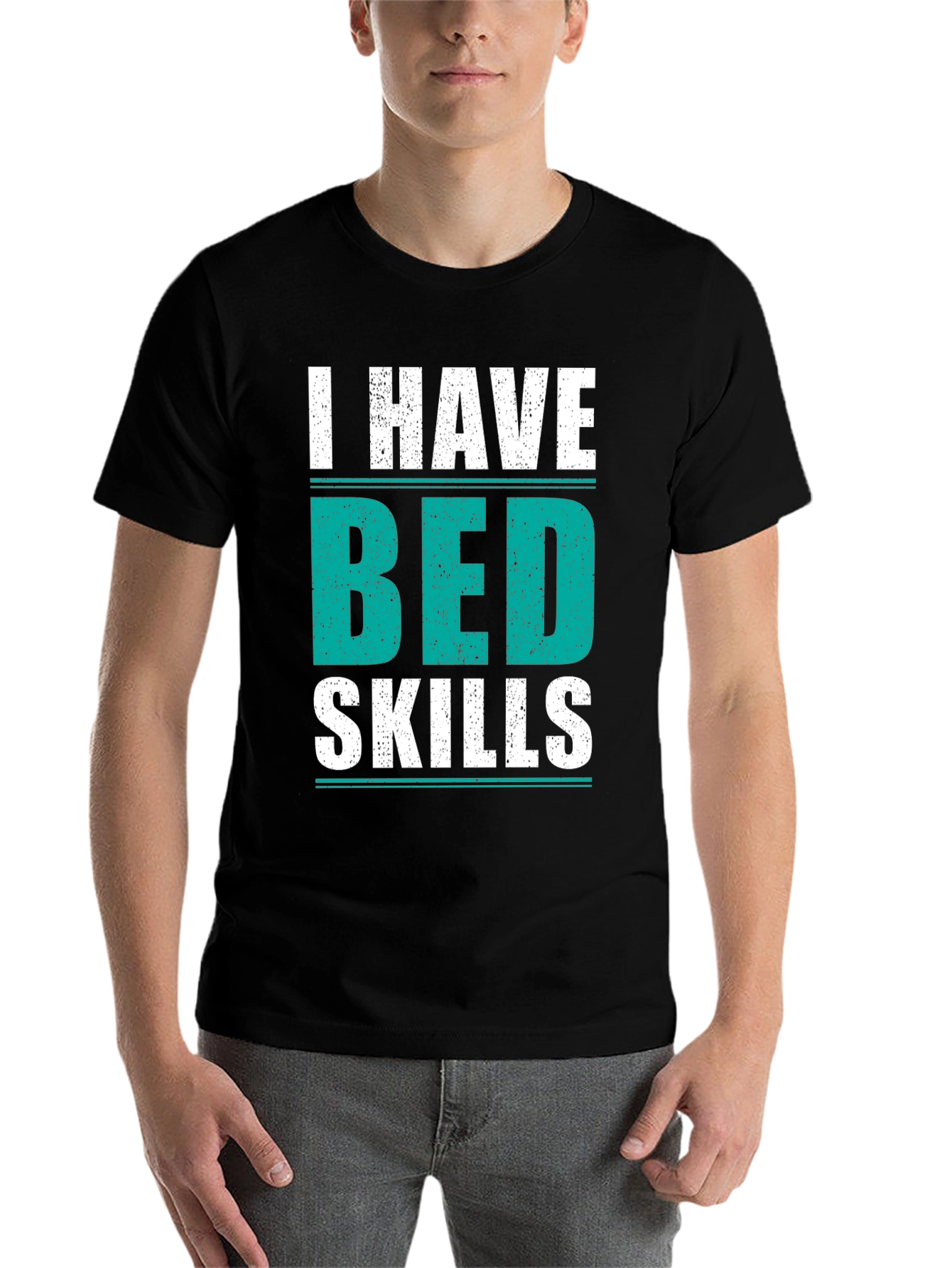 Black I Have Bed Skills Graphic T-Shirt view 7