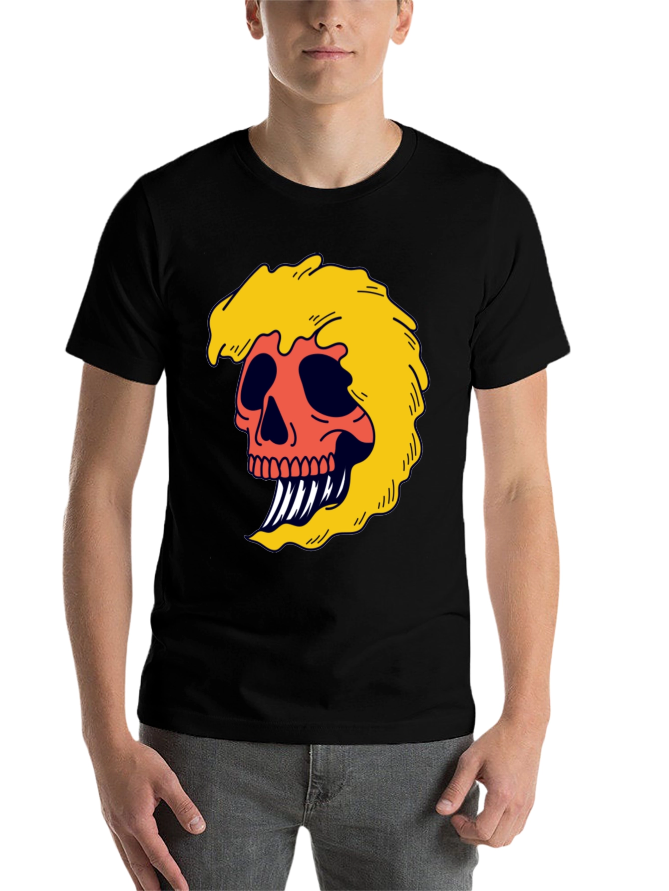 Black Skull Graphic Tee - Bold & Edgy Black T-Shirt view 7