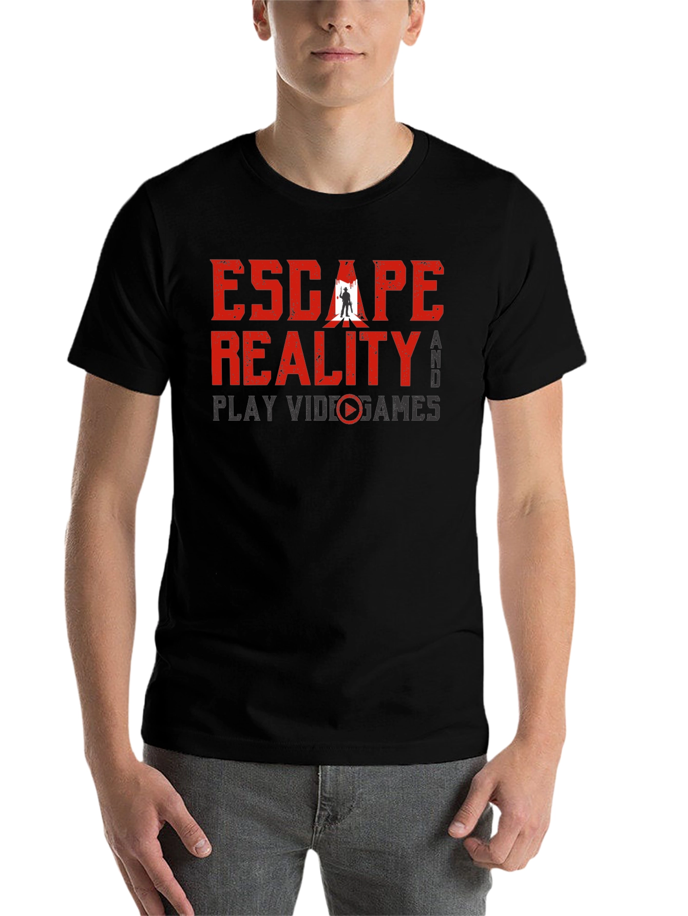 Black Escape Reality Video Game Black T-Shirt view 7