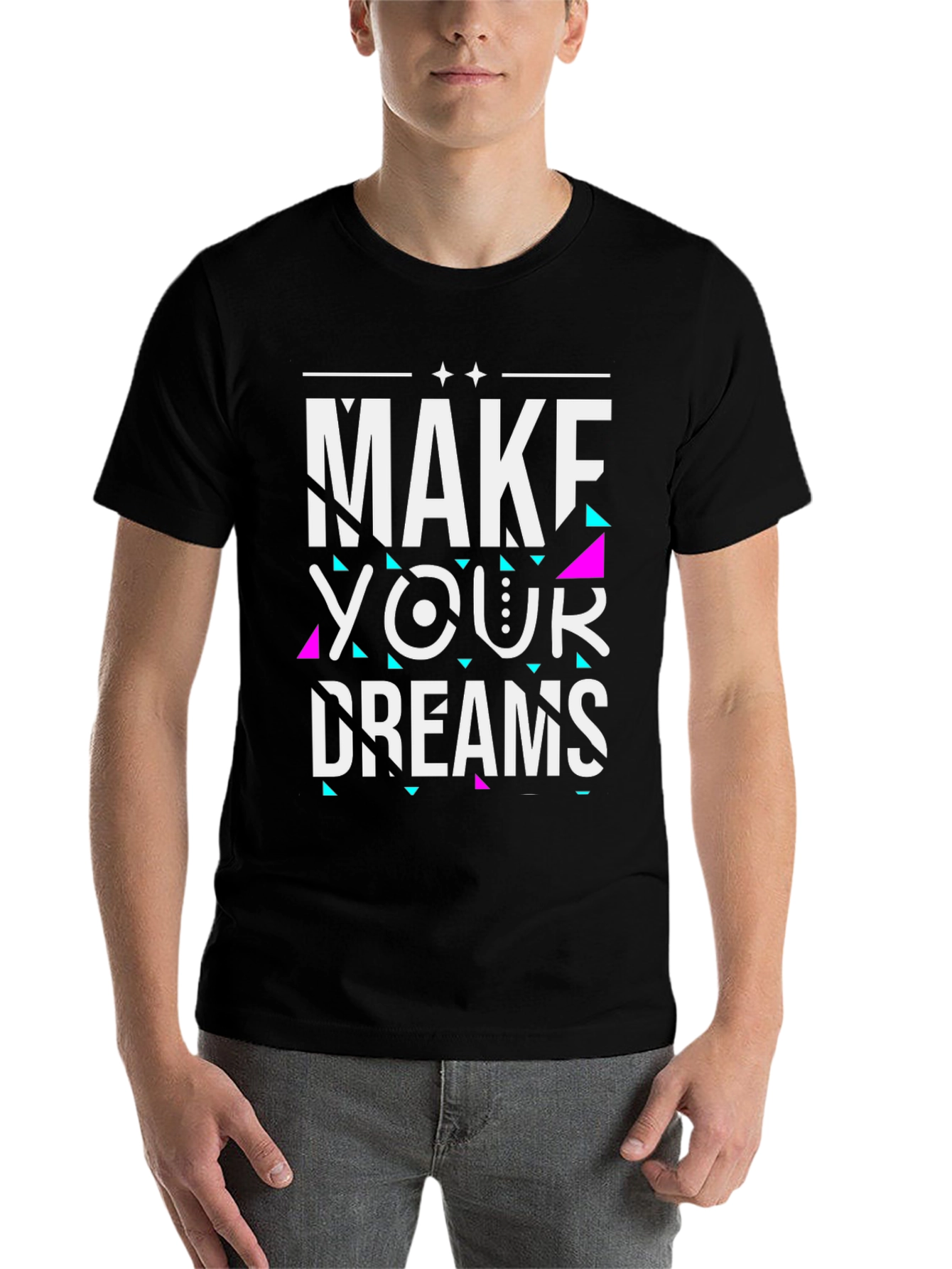 Black Make Your Dreams Graphic Tee - Black view 7