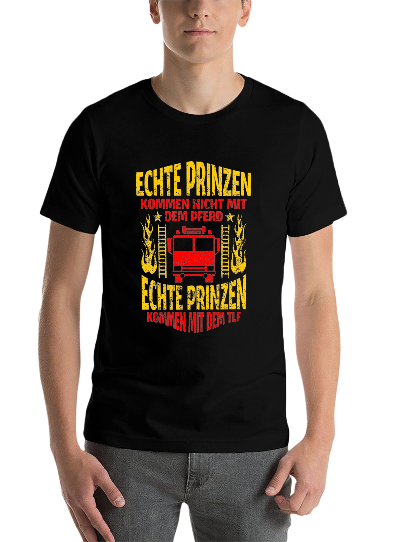 Black Firefighter T-Shirt - Real Princes Come With the TLF view 7