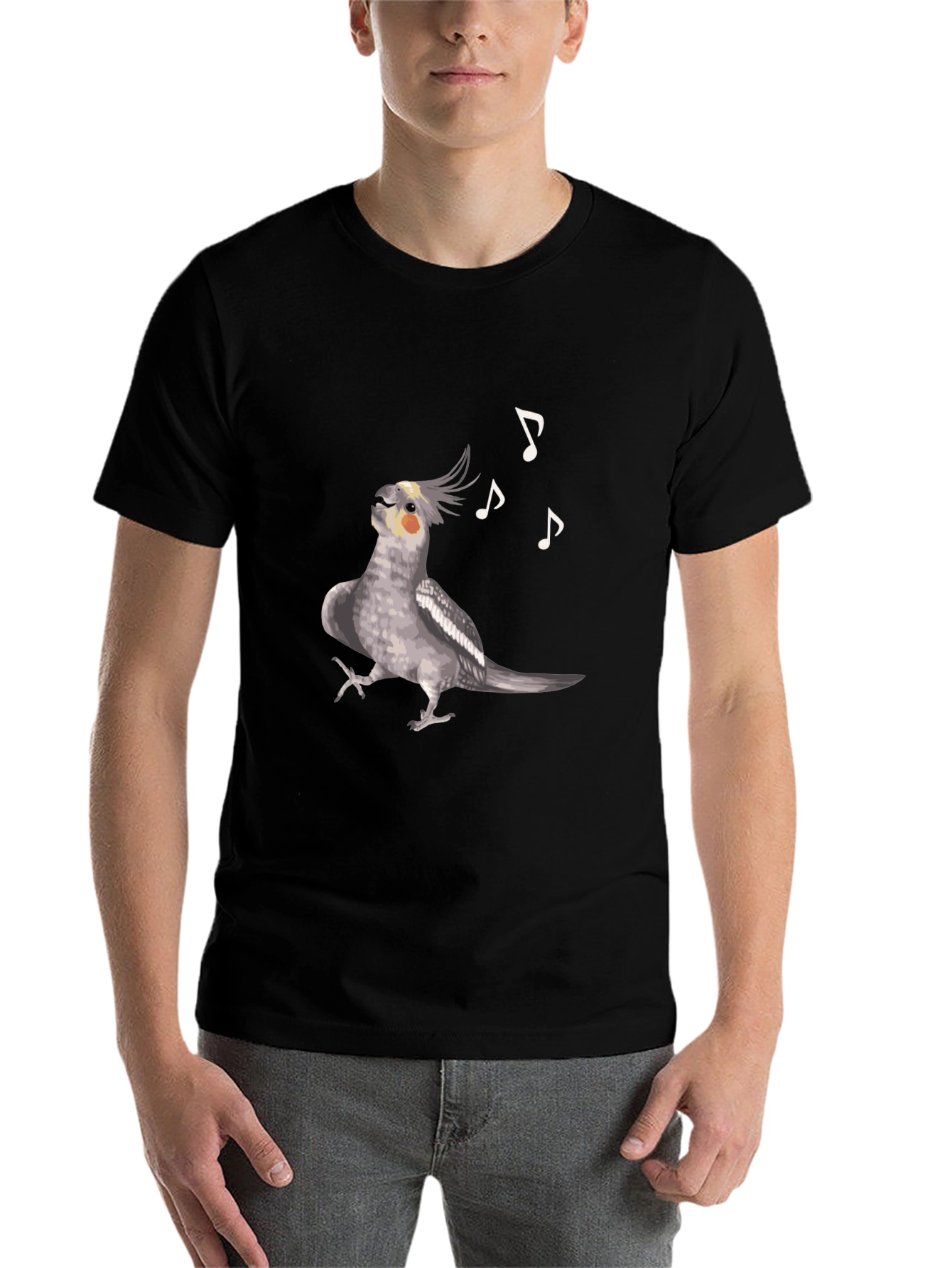 Black Singing Cockatiel Graphic Tee view 7