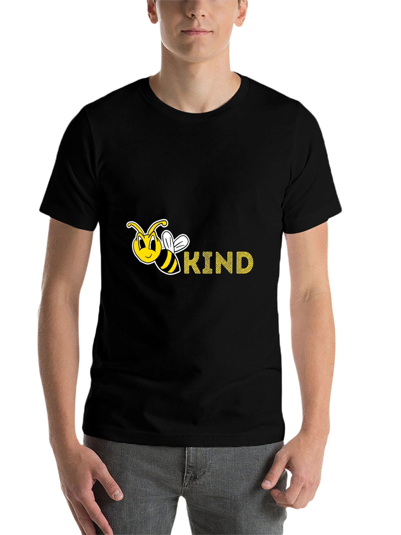Black Bee Kind T-Shirt - Unisex Black Tee view 7