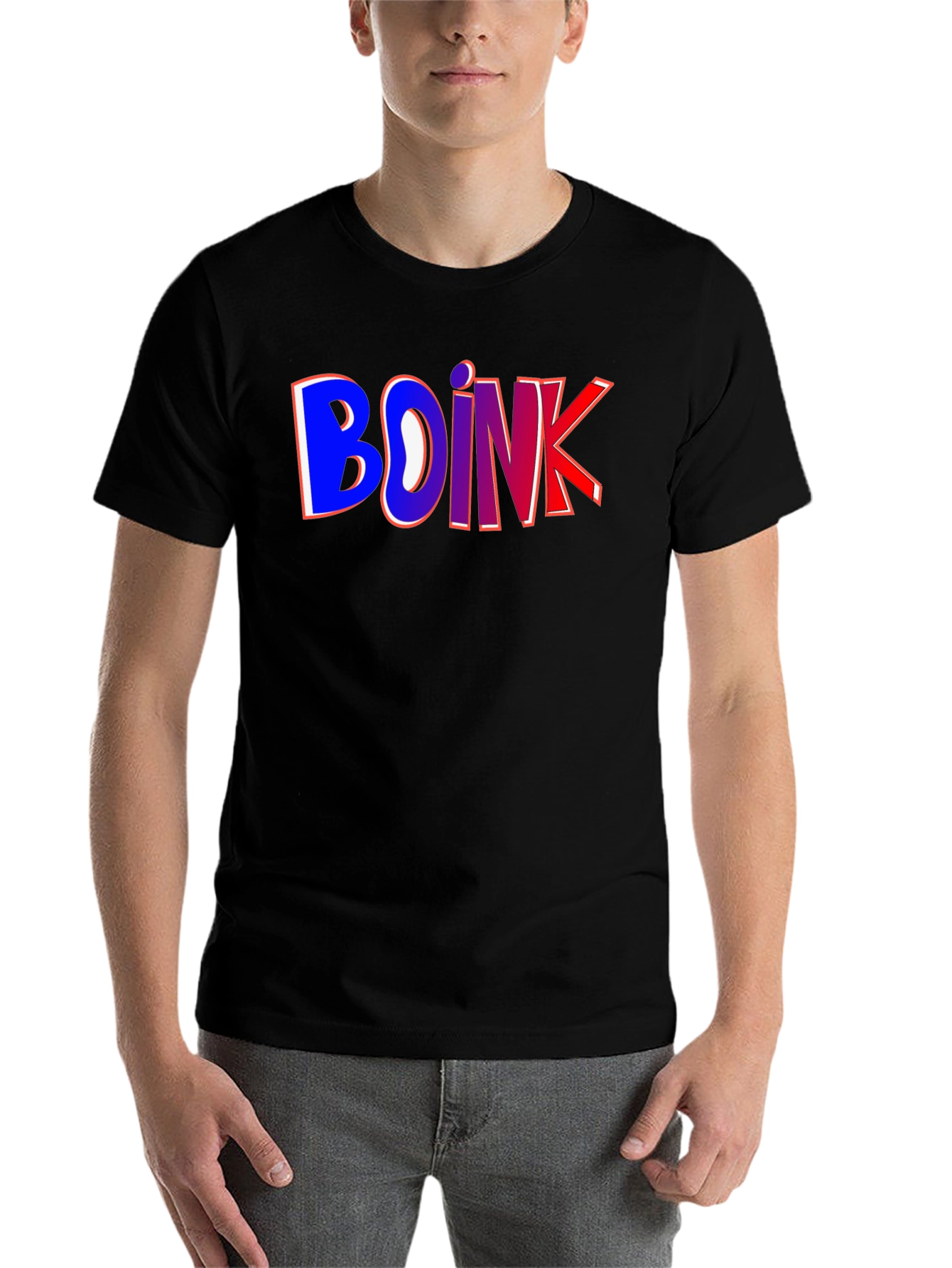Black Boink Graphic T-Shirt - Crew Neck Cotton Tee view 7