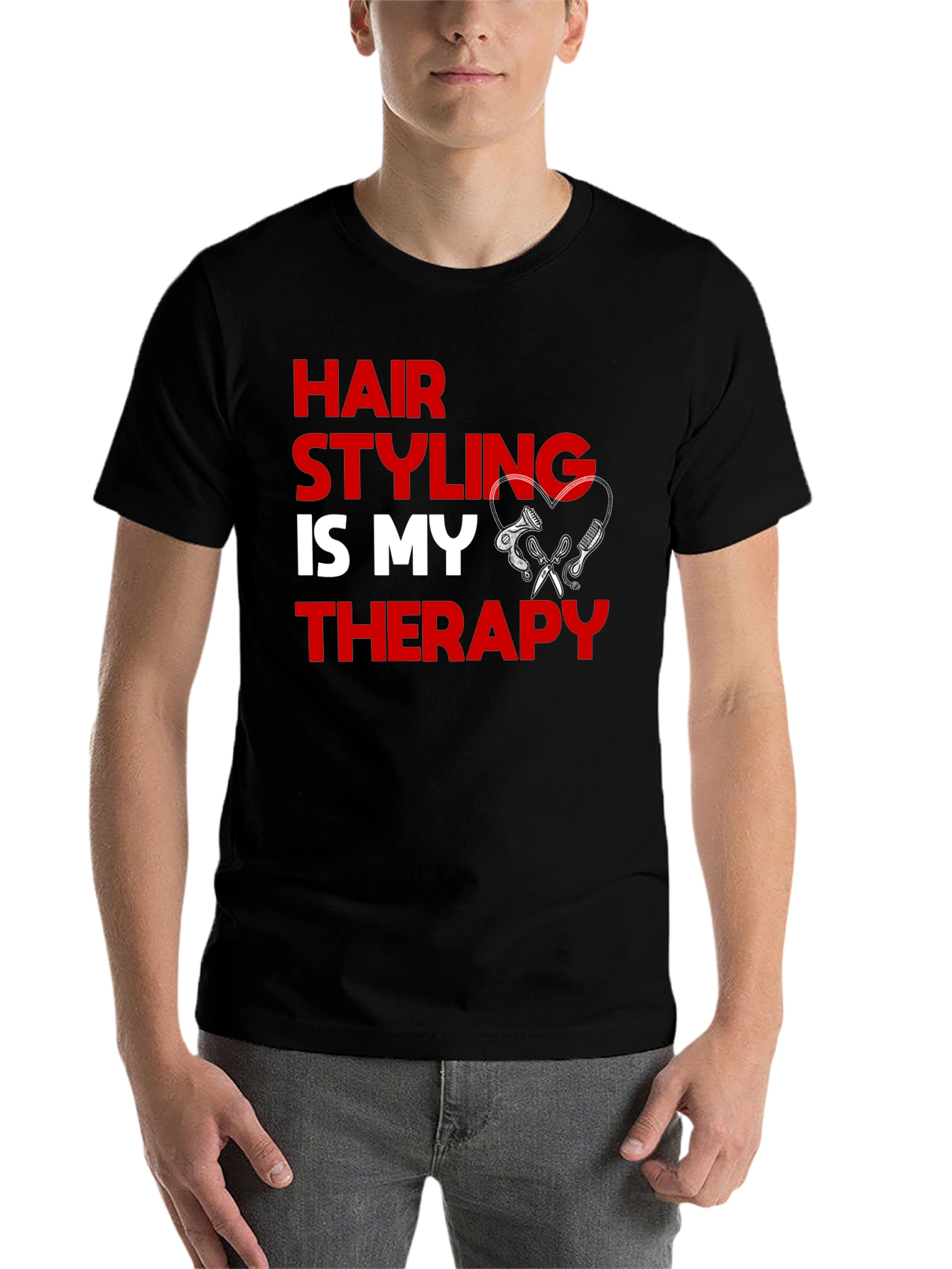 Black Hair Styling Is My Therapy Graphic Tee view 7