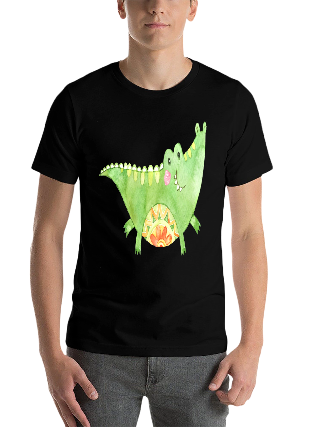 Black Fun Alligator Graphic Tee - Black view 7