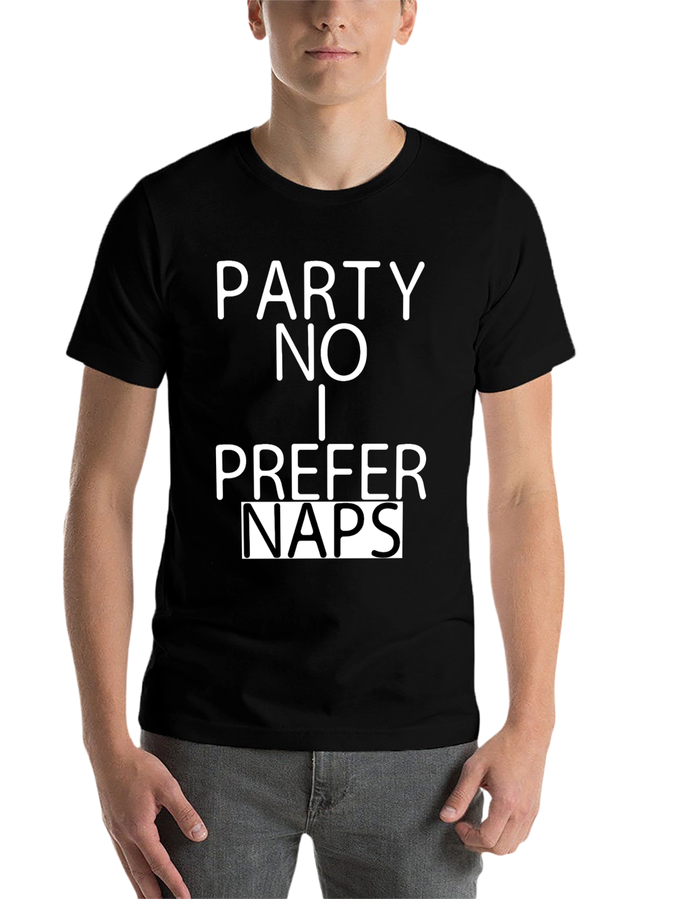 Black Party? No. I Prefer Naps Black Graphic T-Shirt view 7