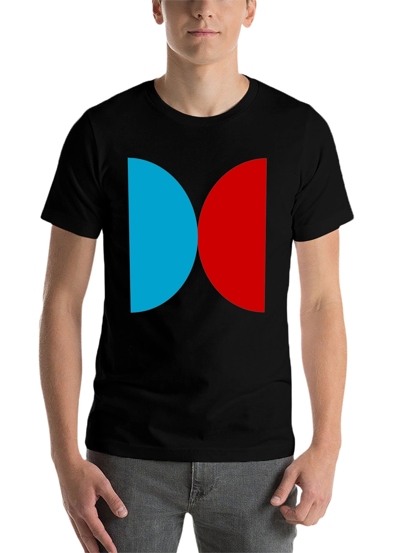 Black Modern Color Block T-Shirt view 7