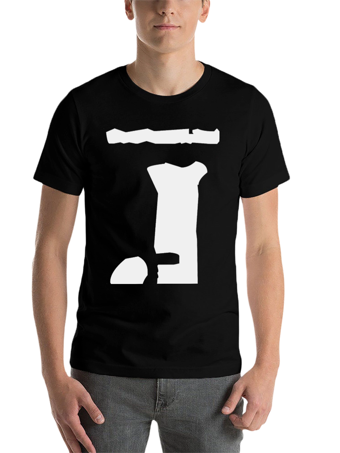 Black Abstract Graphic Print Black T-Shirt view 7