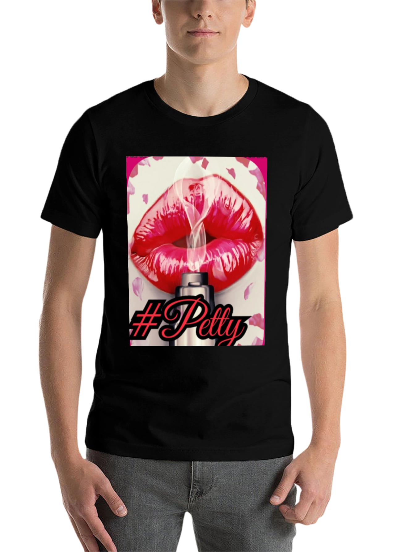 Black Petty Lips Graphic T-Shirt view 7