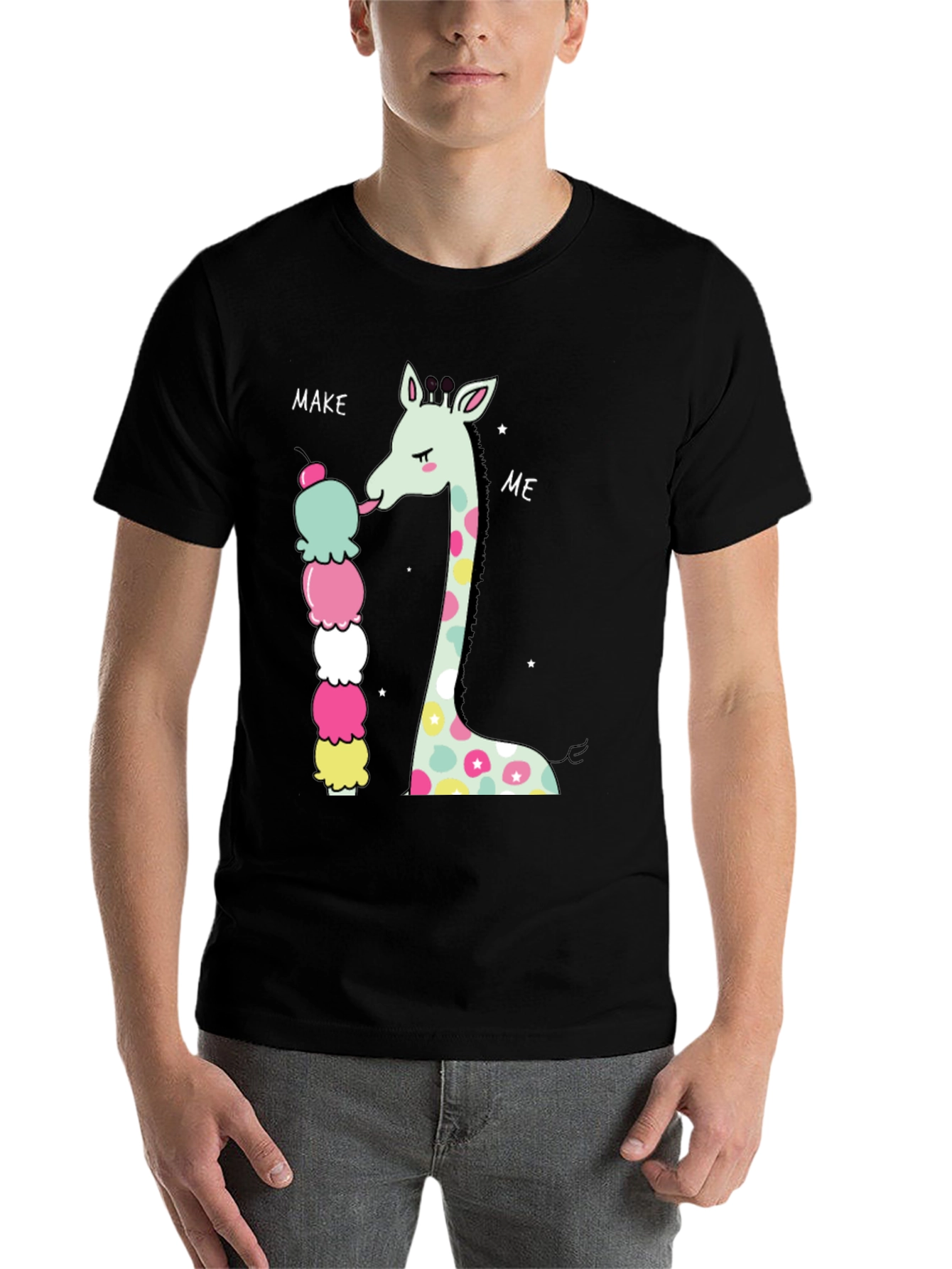 Black Giraffe Ice Cream Graphic T-Shirt view 7