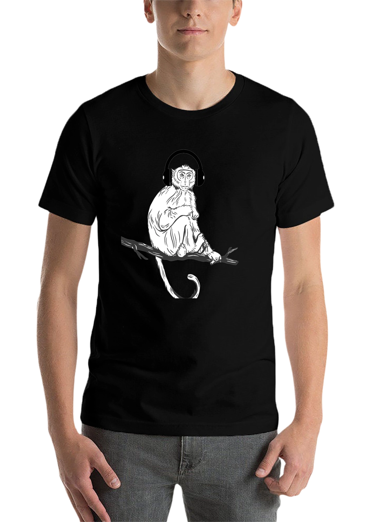 Black Monkey Music Graphic T-Shirt - Cool Casual Tee view 7
