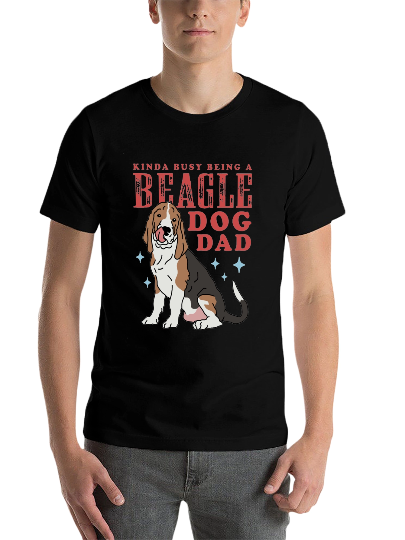 Black Beagle Dog Dad T-Shirt - Funny Pet Lover Tee view 7