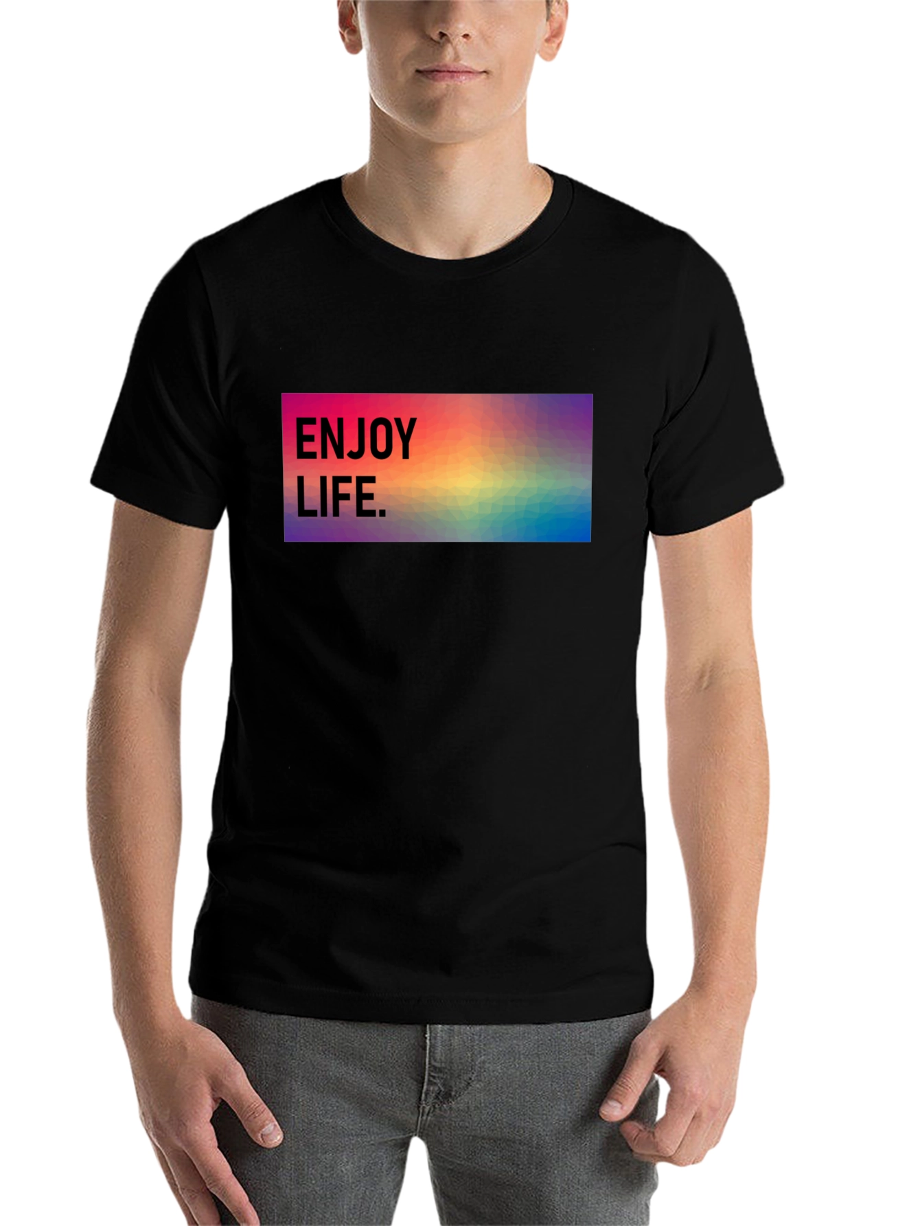 Black Enjoy Life Graphic Tee - Black view 7