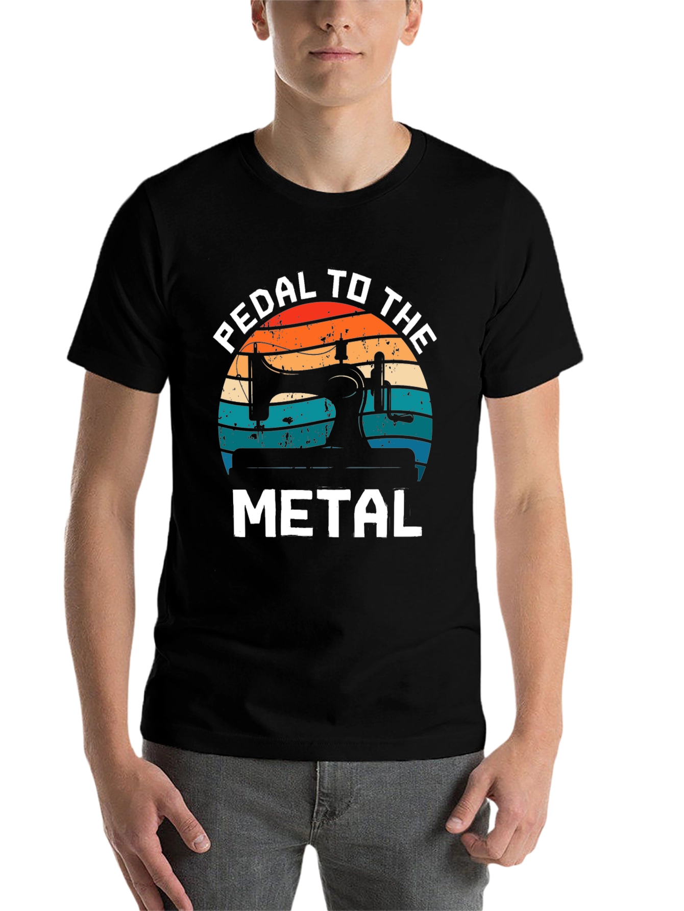 Black Pedal to the Metal Sewing T-Shirt view 7