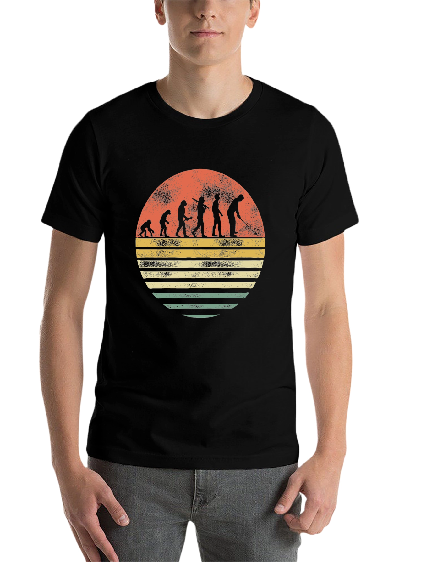 Black Evolution of Golf T-Shirt - Novelty Tee view 7