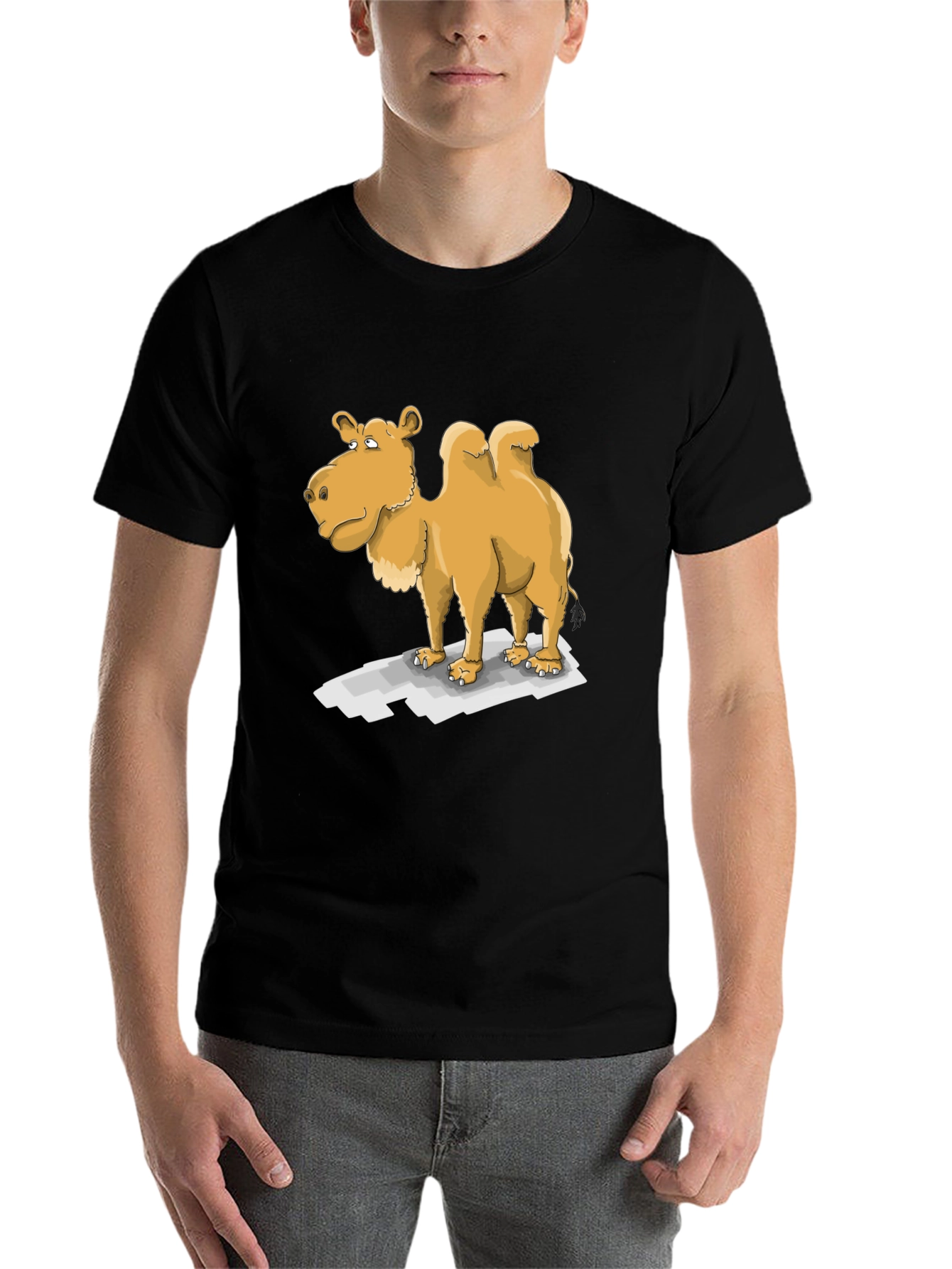 Black Camel Cartoon T-Shirt view 7