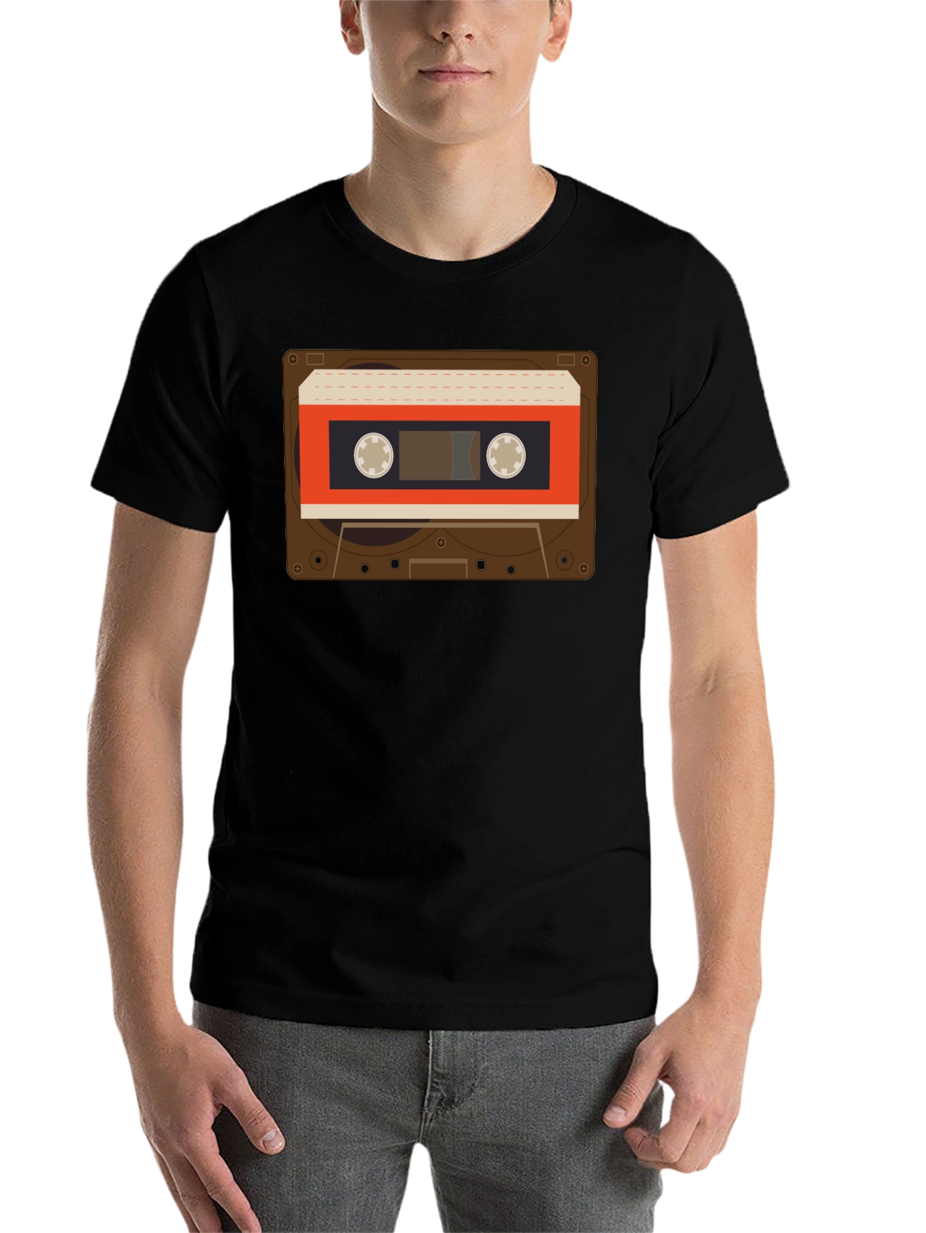 Black Retro Cassette Tape Graphic T-Shirt - Vintage Style view 7