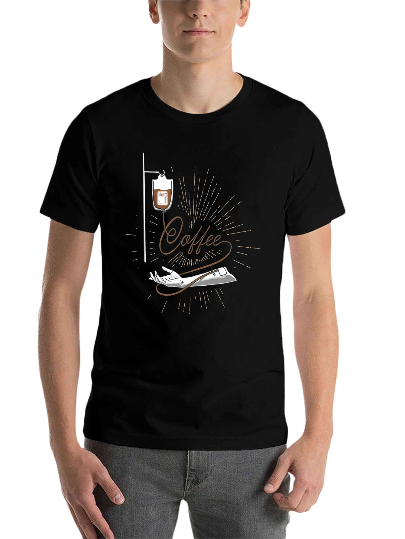 Black Coffee Drip T-Shirt - Caffeine Addict view 7