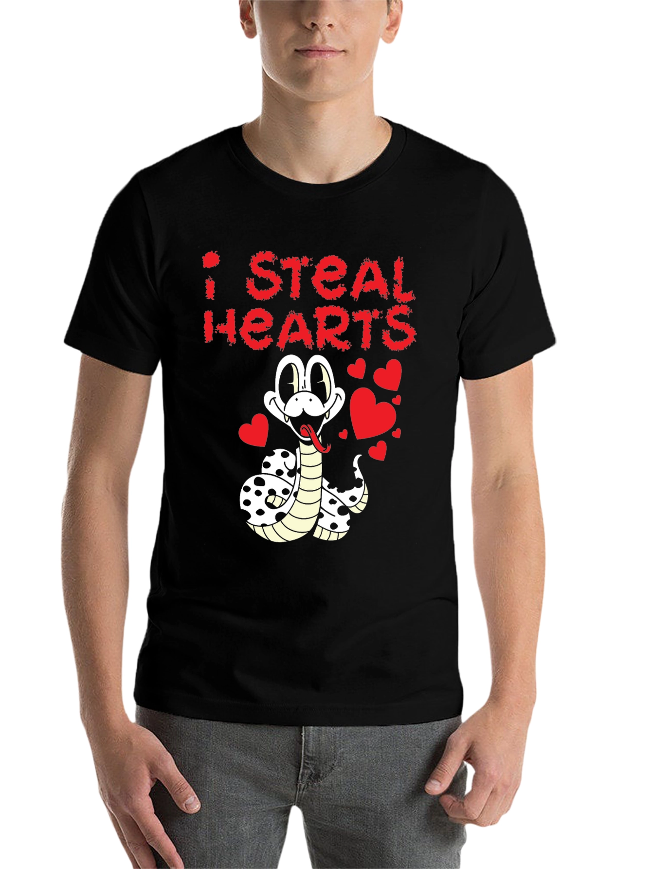 Black I Steal Hearts Snake Graphic Tee view 7