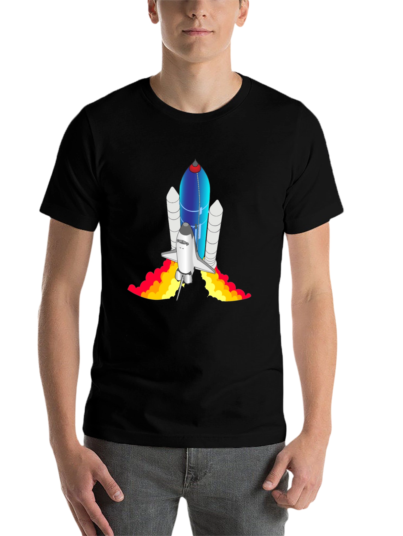 Black Space Shuttle Graphic Tee view 7