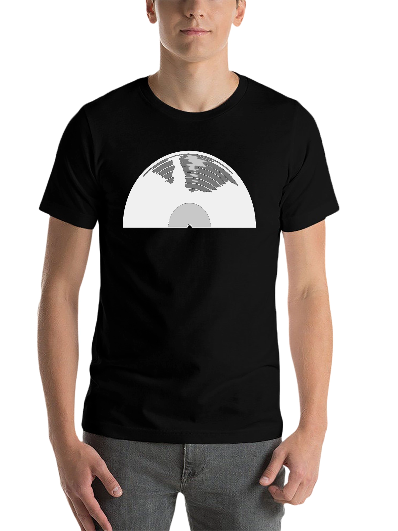 Black Retro Vinyl Record Graphic Tee view 7