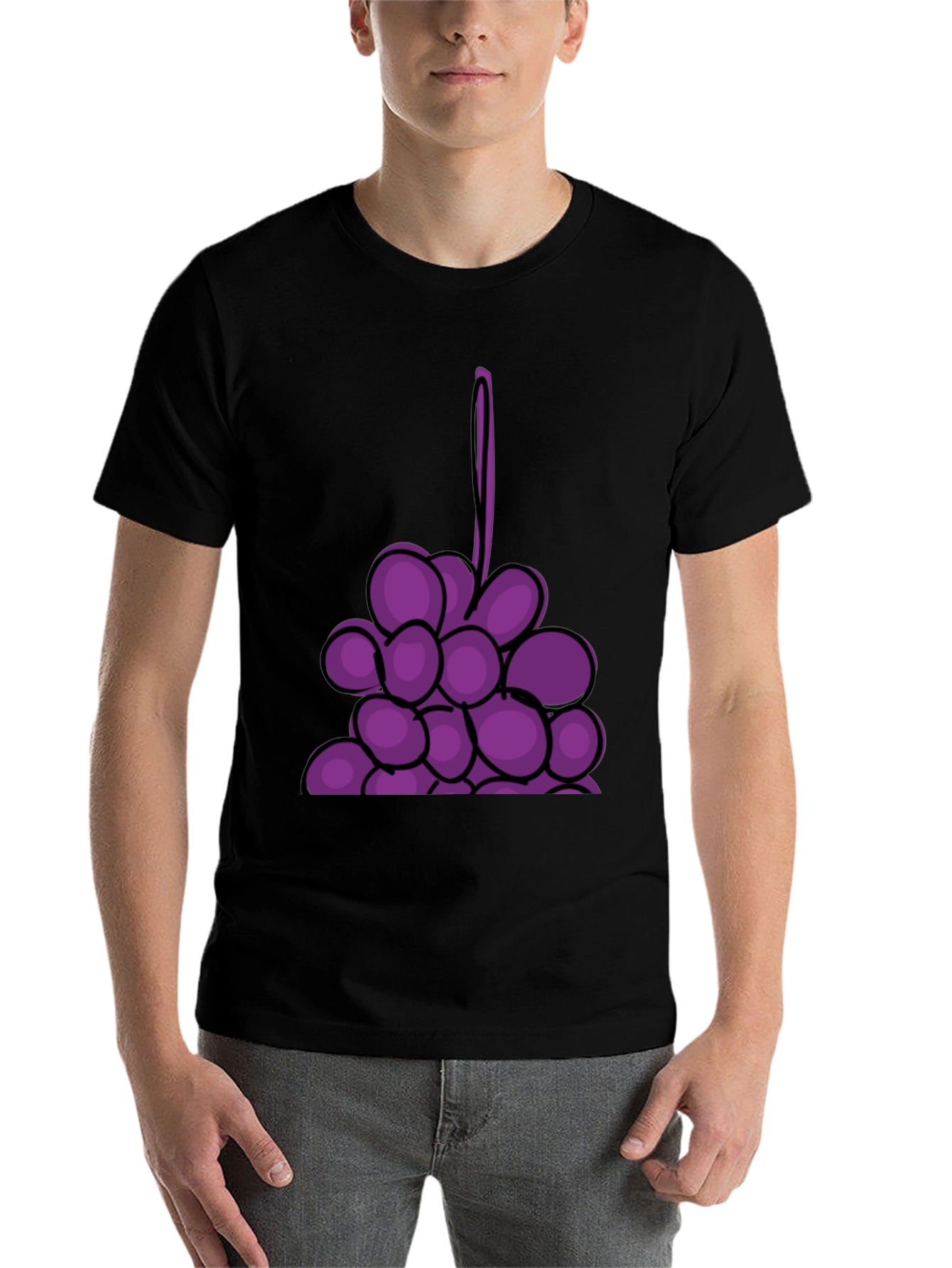 Black Grape Graphic Black T-Shirt - Fruit Lover's Tee view 7