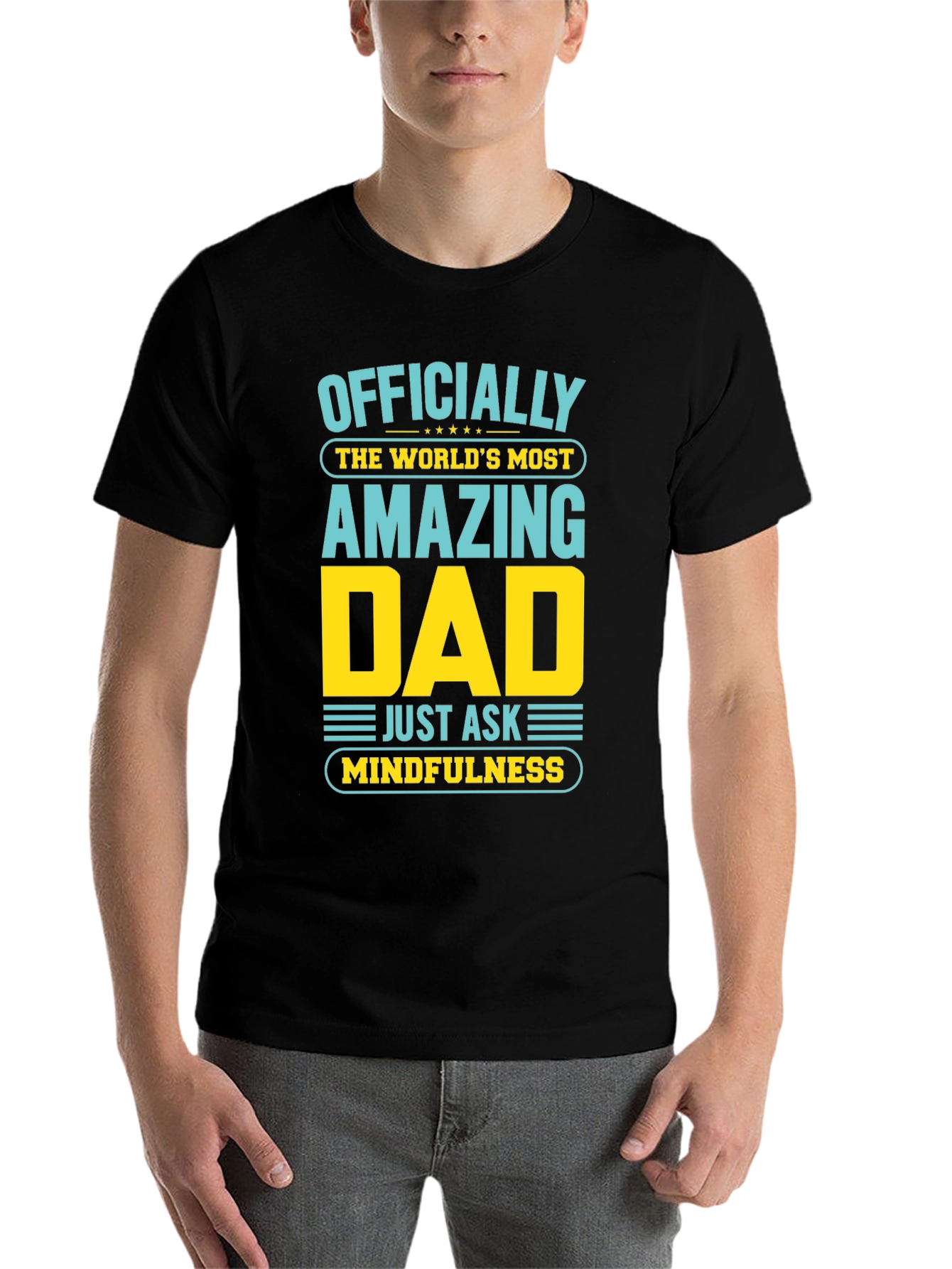 Black Officially Amazing Dad Graphic T-Shirt view 7