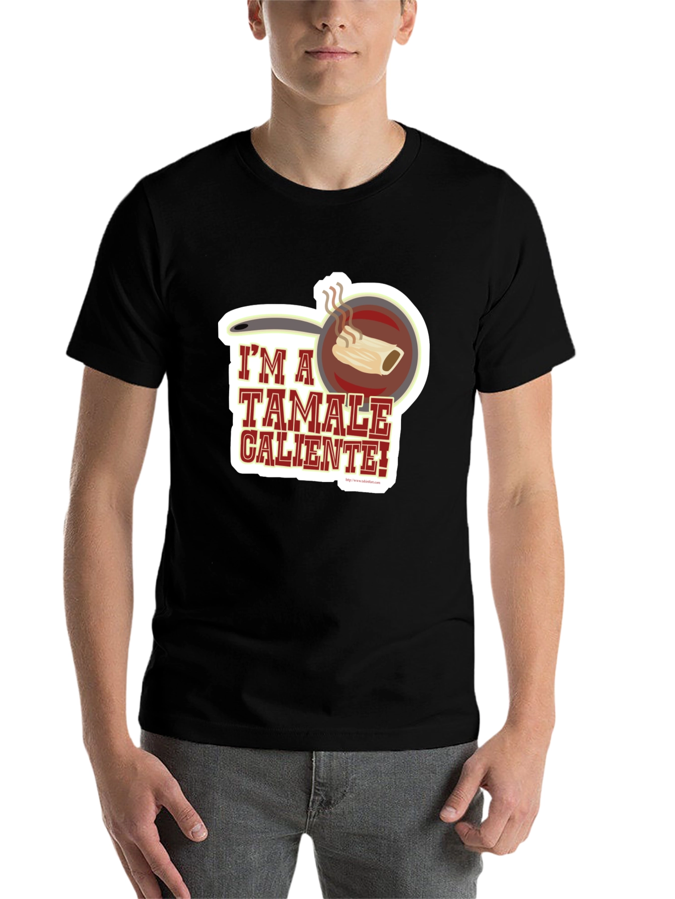 Black I'm a Tamale Caliente! T-Shirt - Funny Foodie Tee view 7
