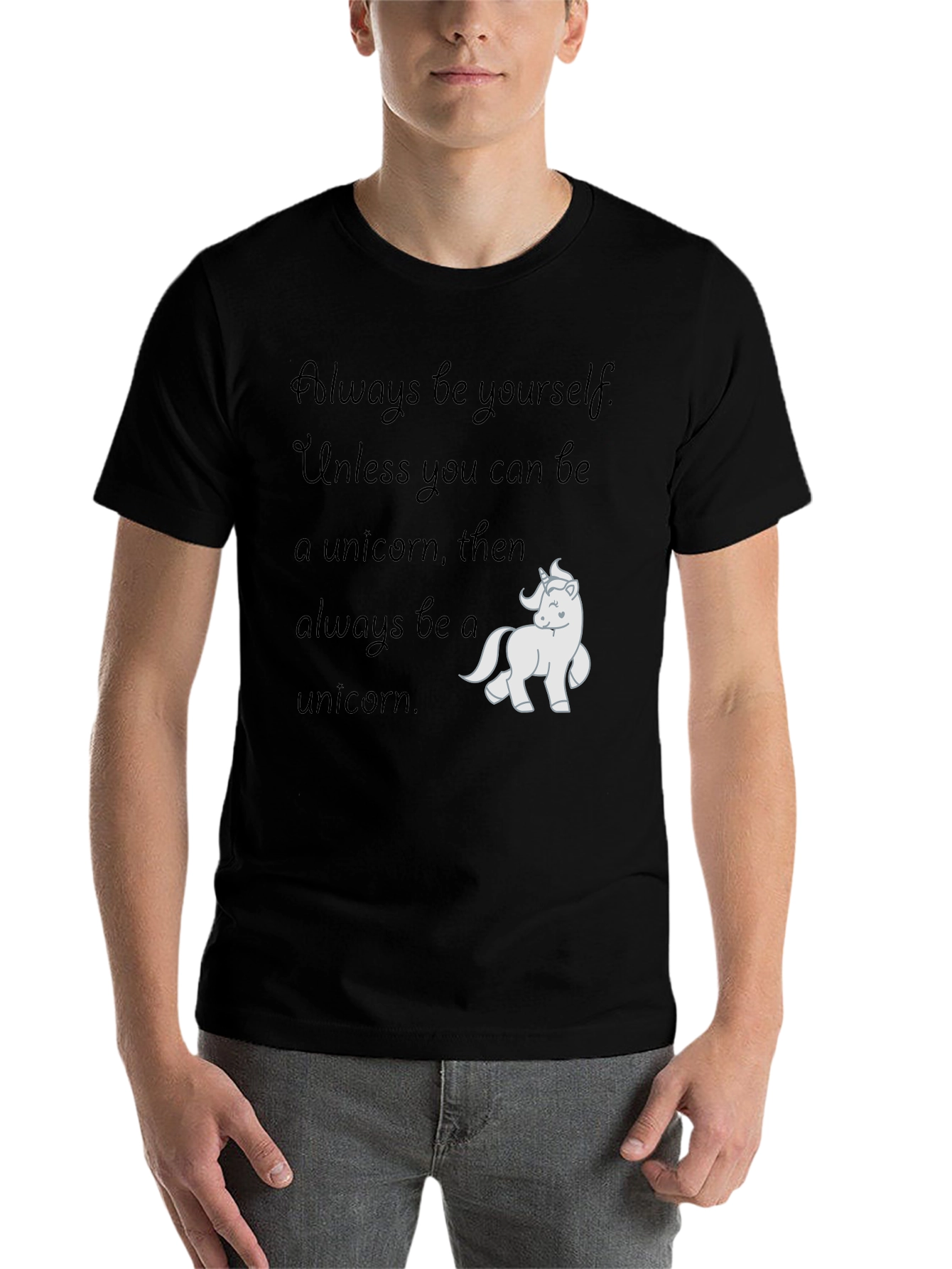 Black Unicorn T-Shirt - Always Be A Unicorn view 7