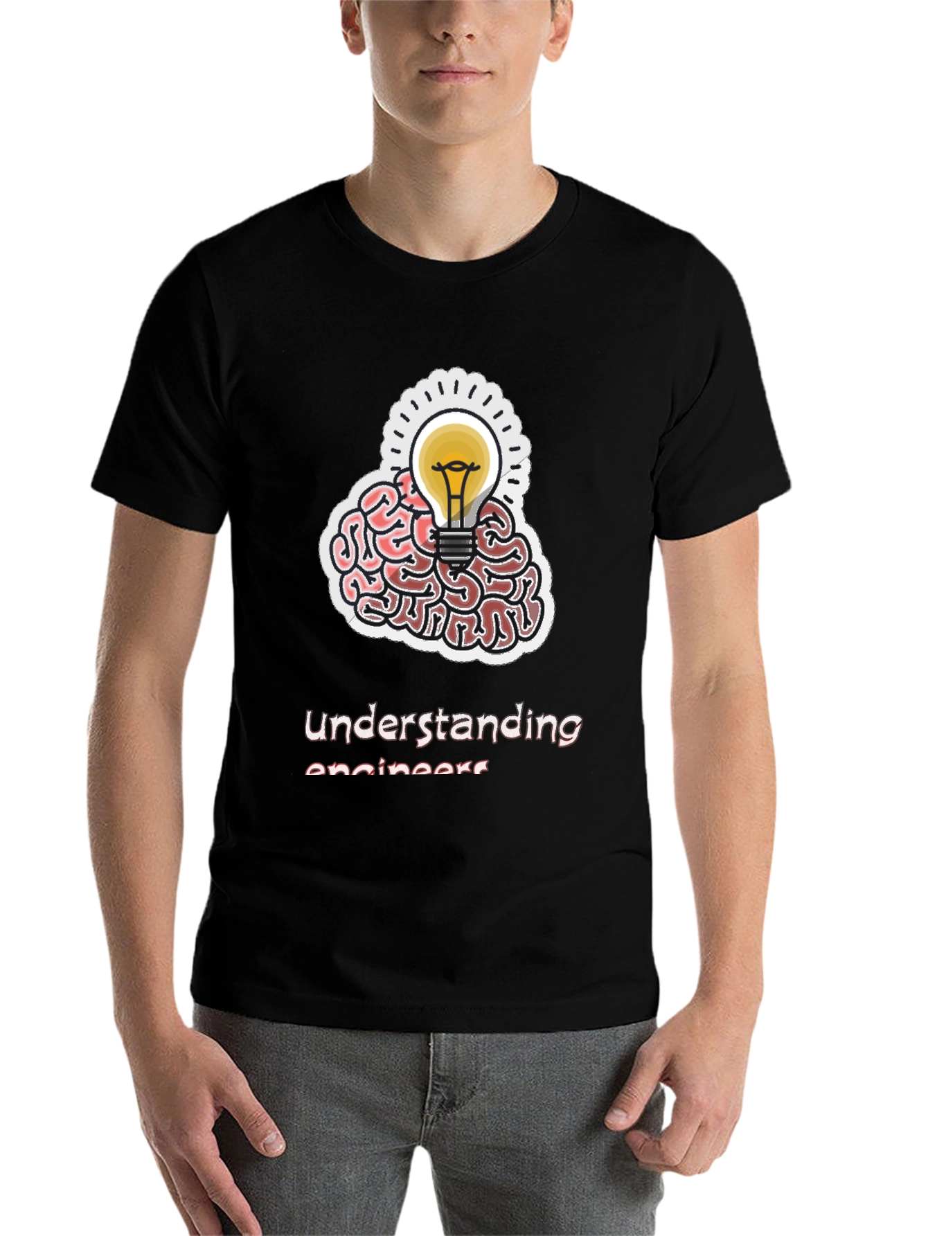 Black Understanding Engineers Brain T-Shirt view 7
